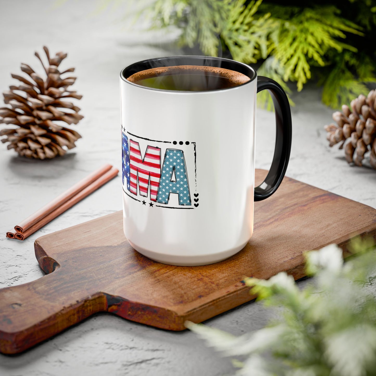 Mama Flag Print Ceramic Coffee Mug
