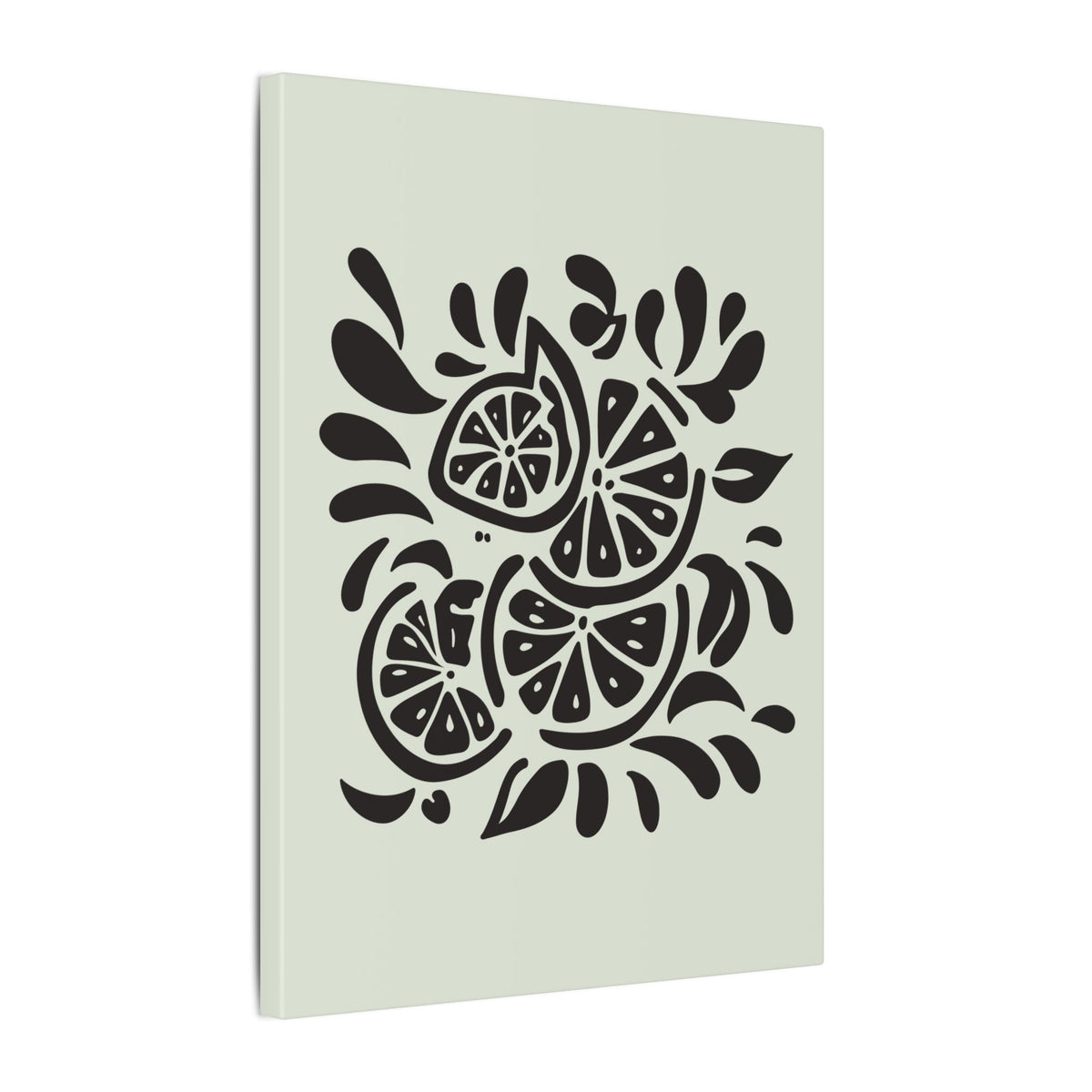 Monochrome Citrus Slice Canvas Print