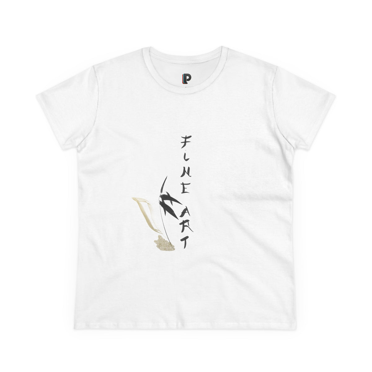 Fine Art Swallow & Gold Accent Front Print Women’s Tee