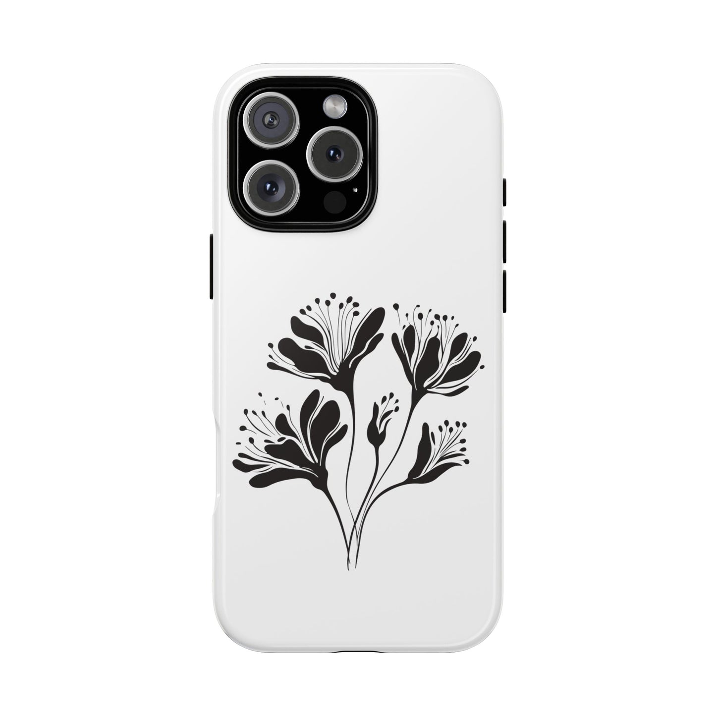 Botanical Black Floral Tough Phone Case