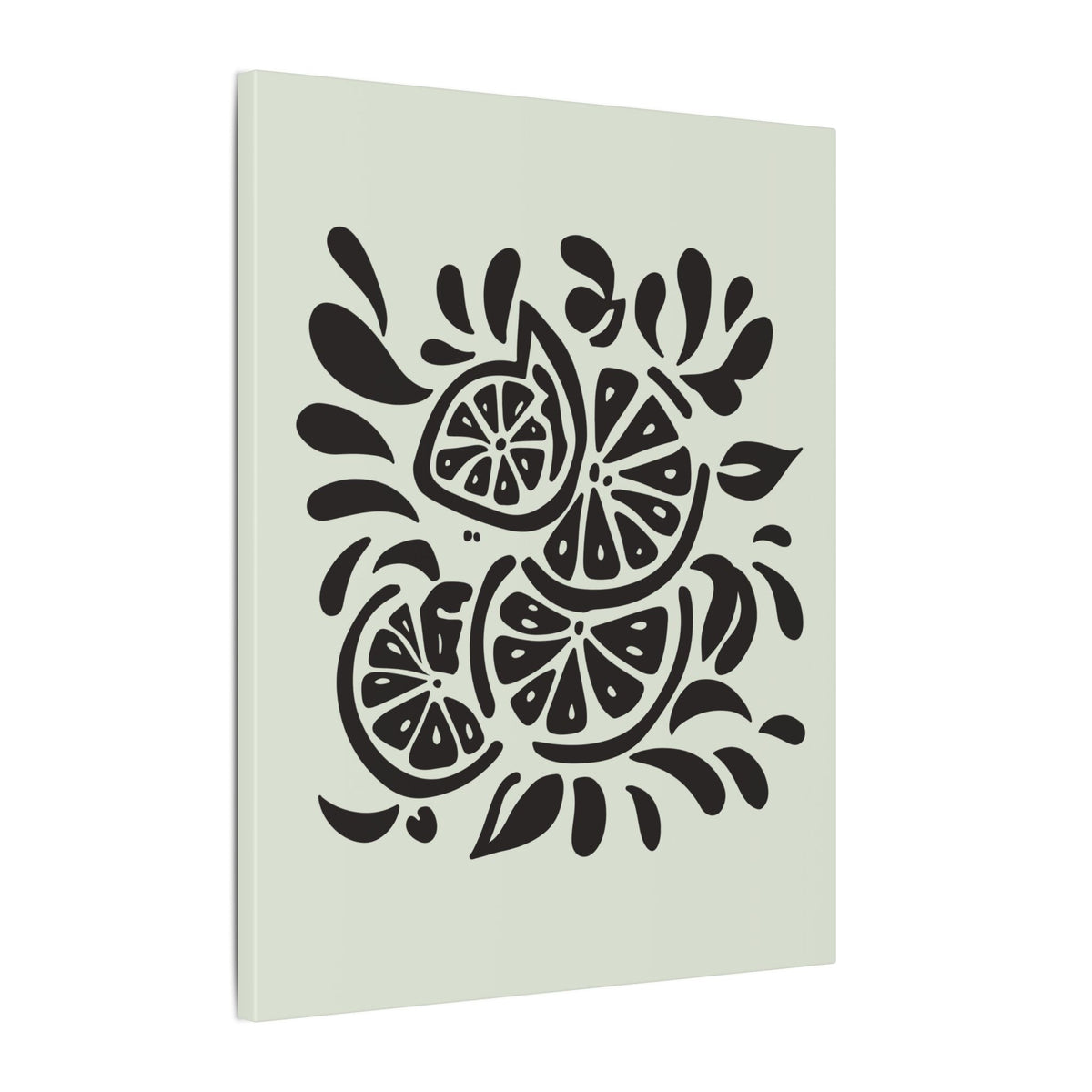 Monochrome Citrus Slice Canvas Print