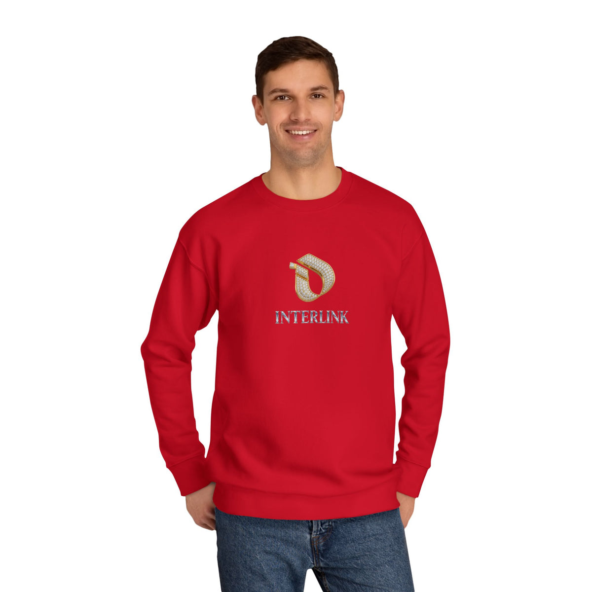 Cut-Diamond Gleam Interlink Crewneck