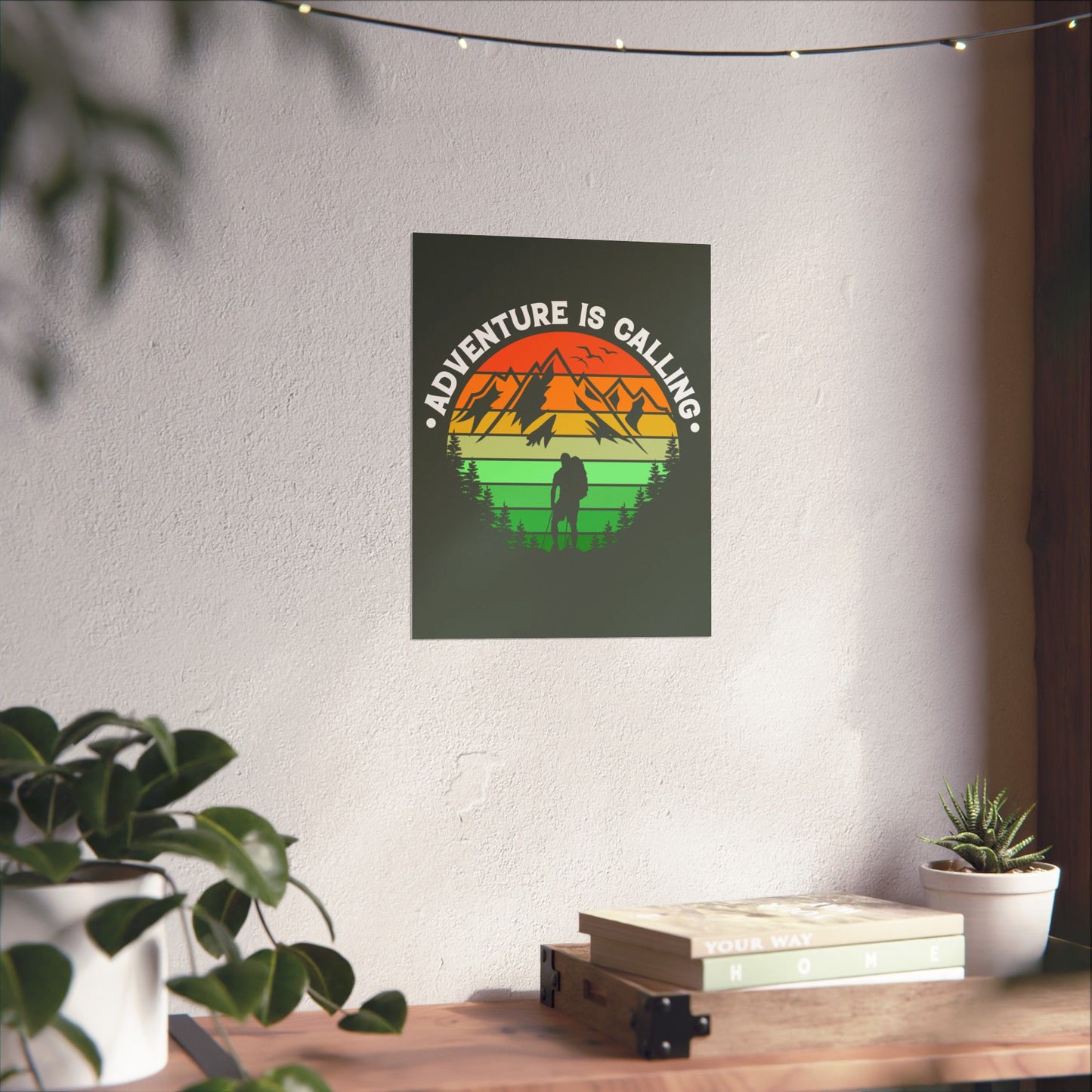 Adventure Is Calling Mountain Hiker Matte Poster