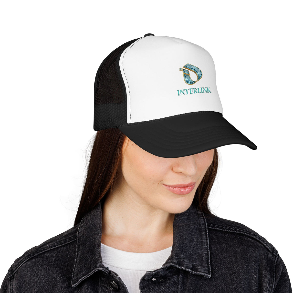 Aquamarine Interlink Laminated Foam Trucker Cap