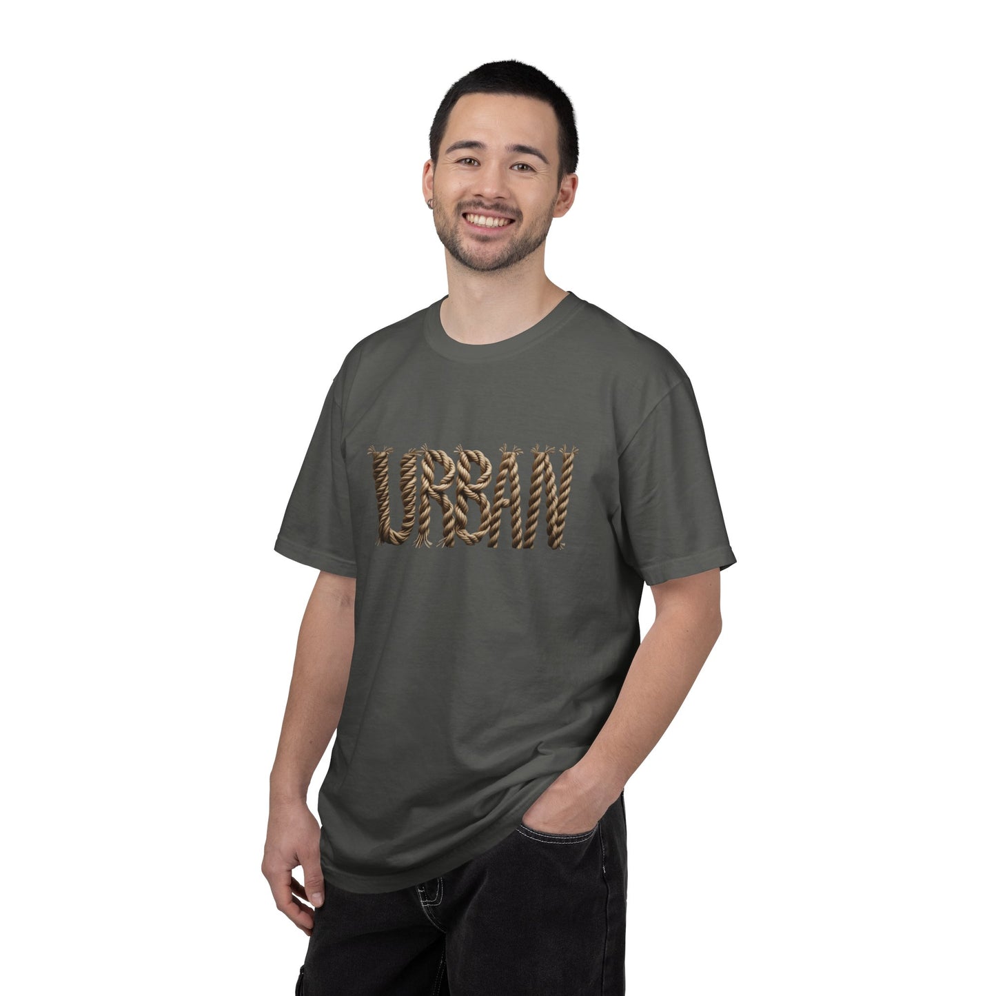 URBAN Woven-Letter Men’s Cotton Tee