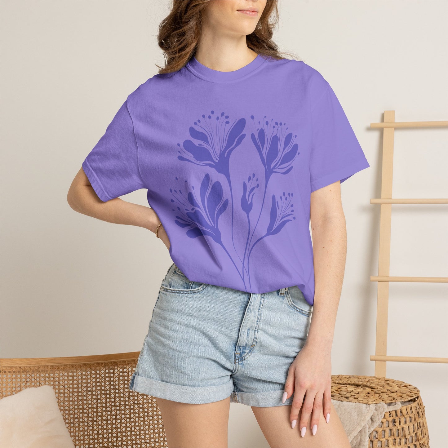 Purple Floral Graphic T-Shirt