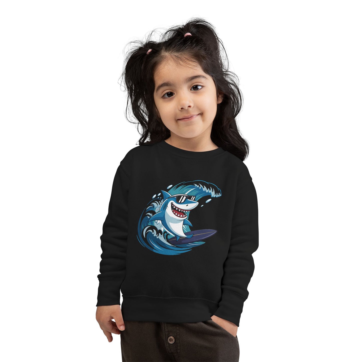 Surfing Shark Toddler Crewneck Sweatshirt
