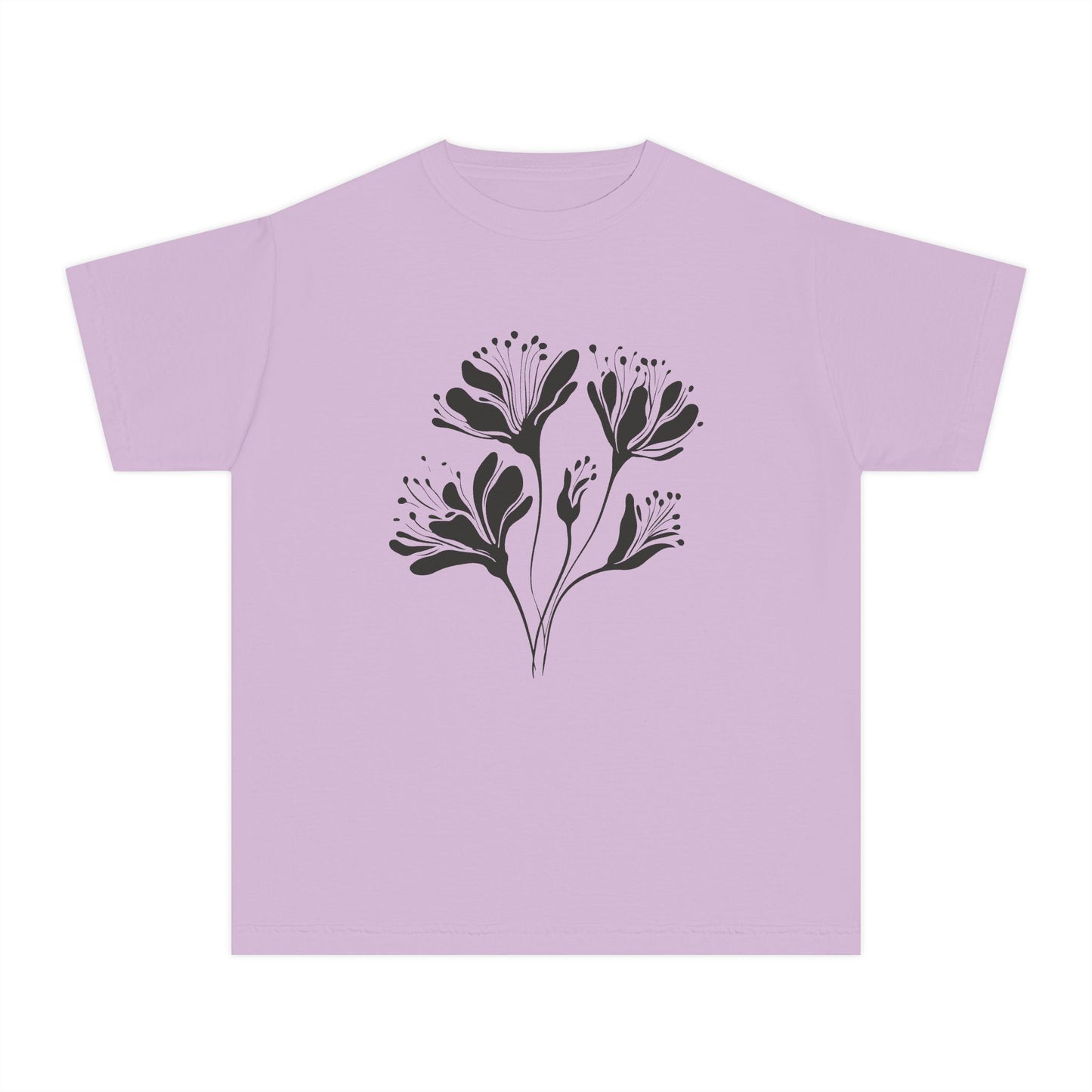Youth Minimal Black Floral Tee
