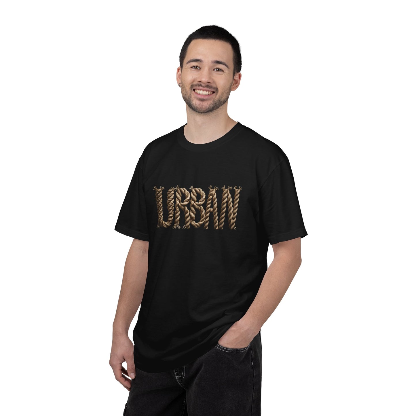 URBAN Woven-Letter Men’s Cotton Tee