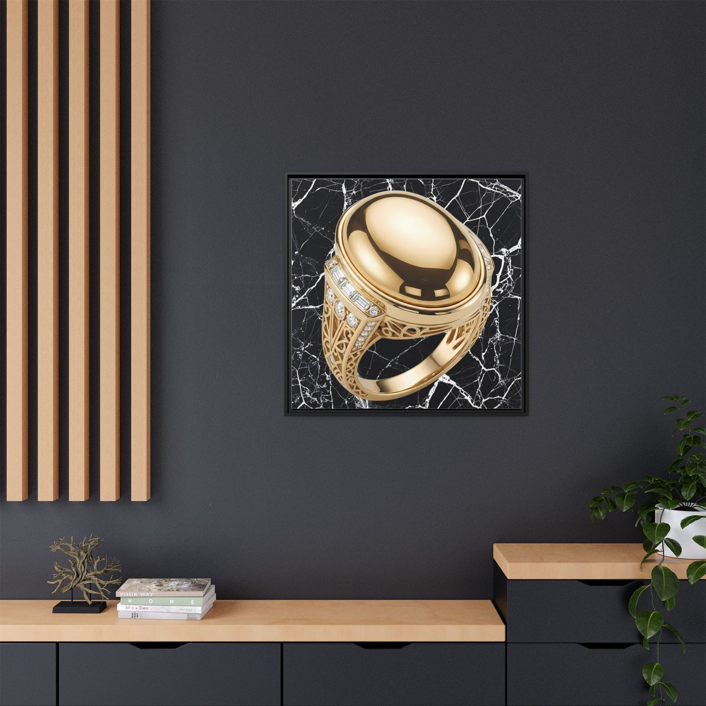 Gilded Marble Signet Canvas