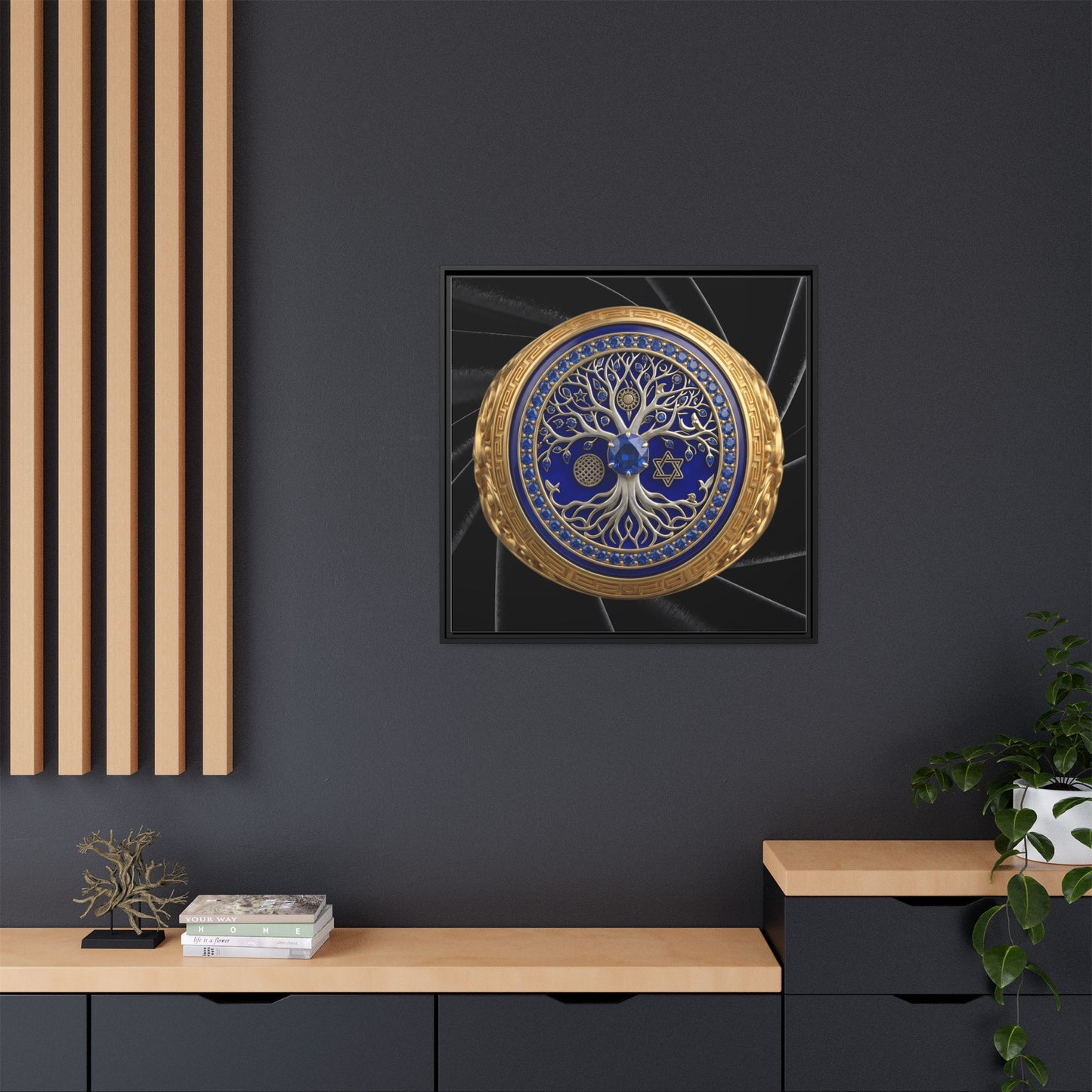Filigree Tree of Life Framed Canvas
