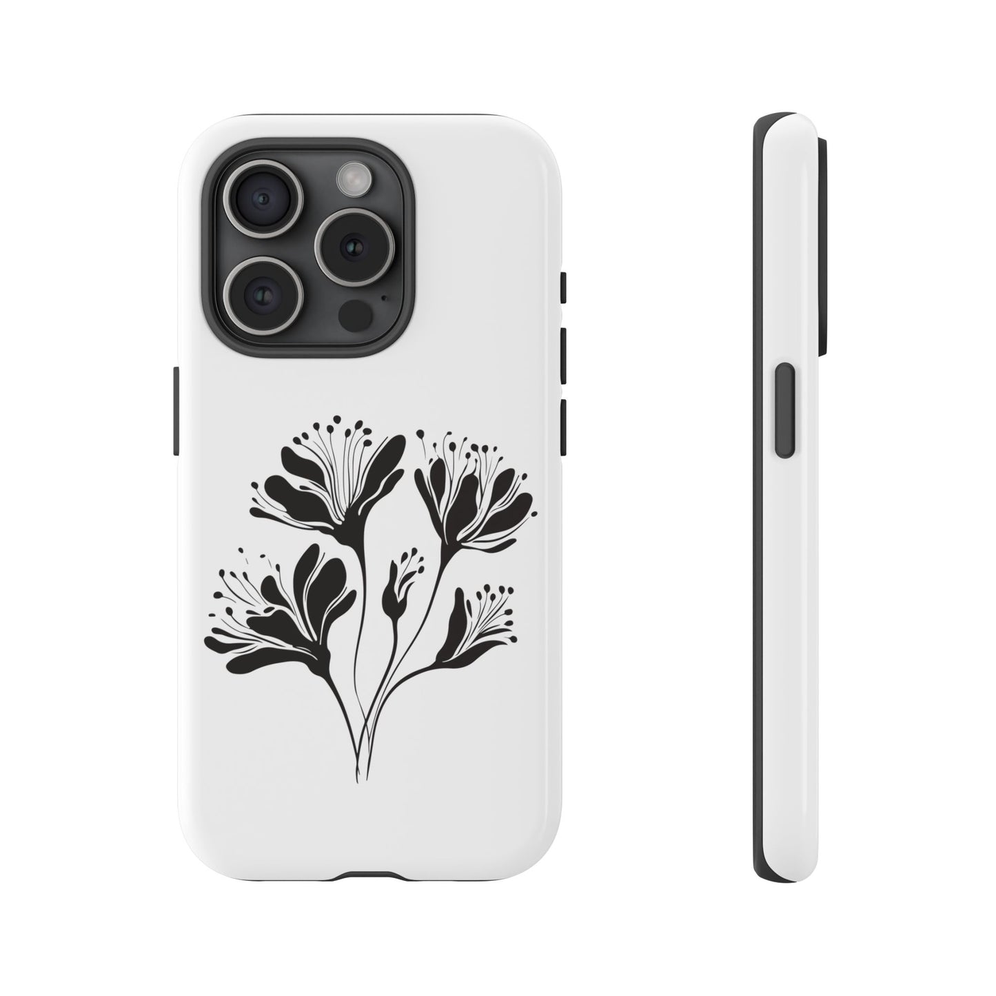 Botanical Black Floral Tough Phone Case