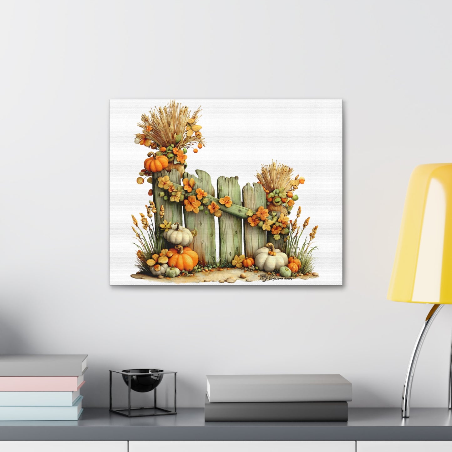 Autumn Cactus Harvest Canvas Wall Art