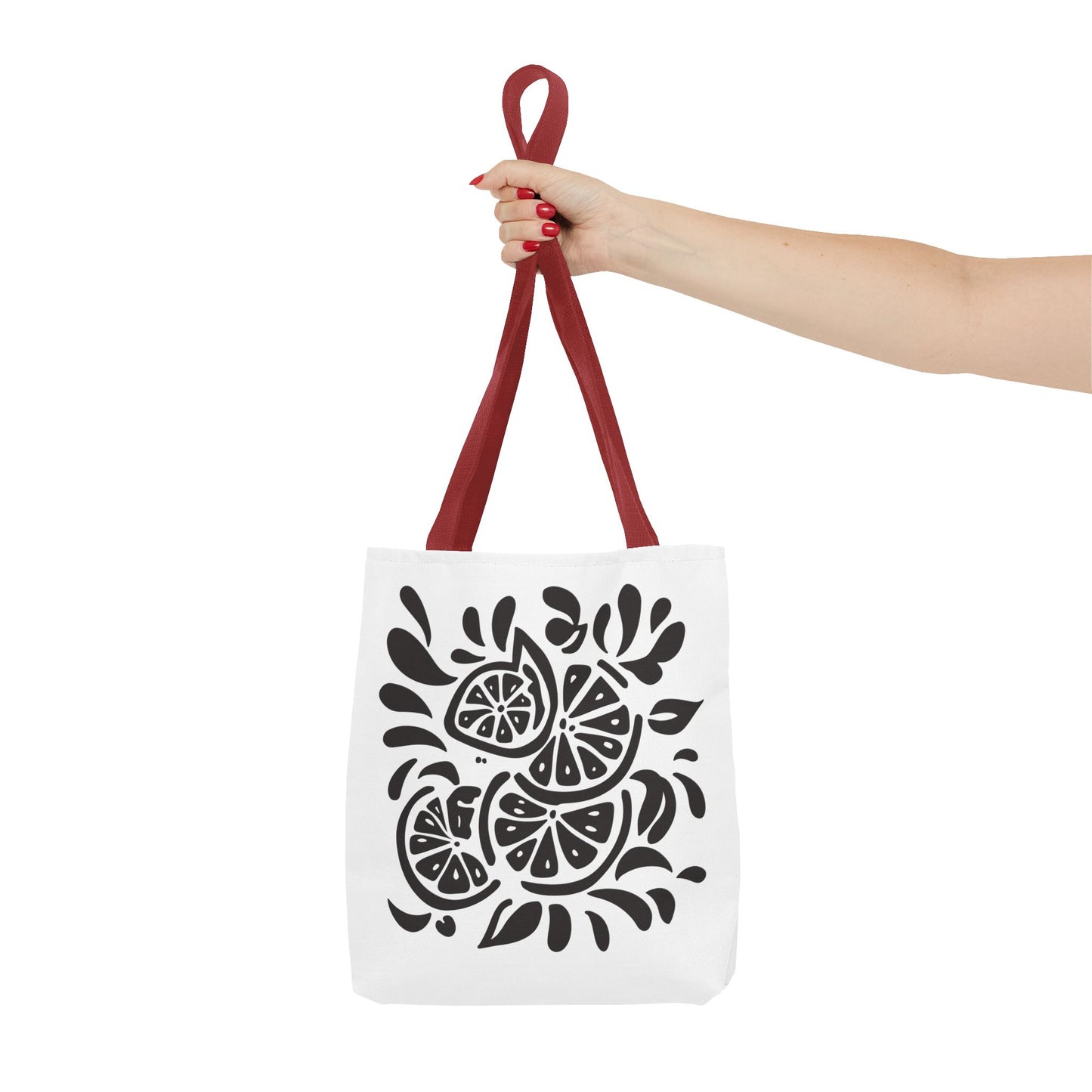 Monochrome Citrus Floral Tote Bag