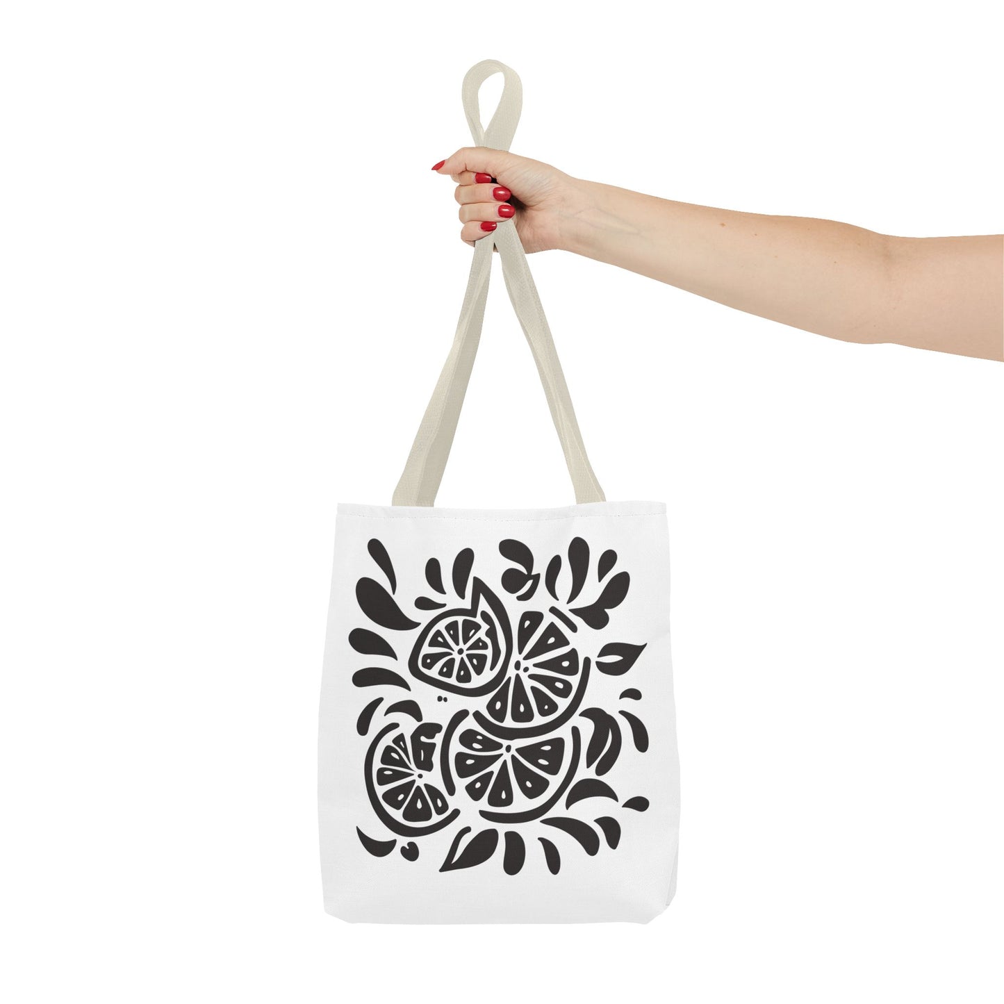 Monochrome Citrus Floral Tote Bag