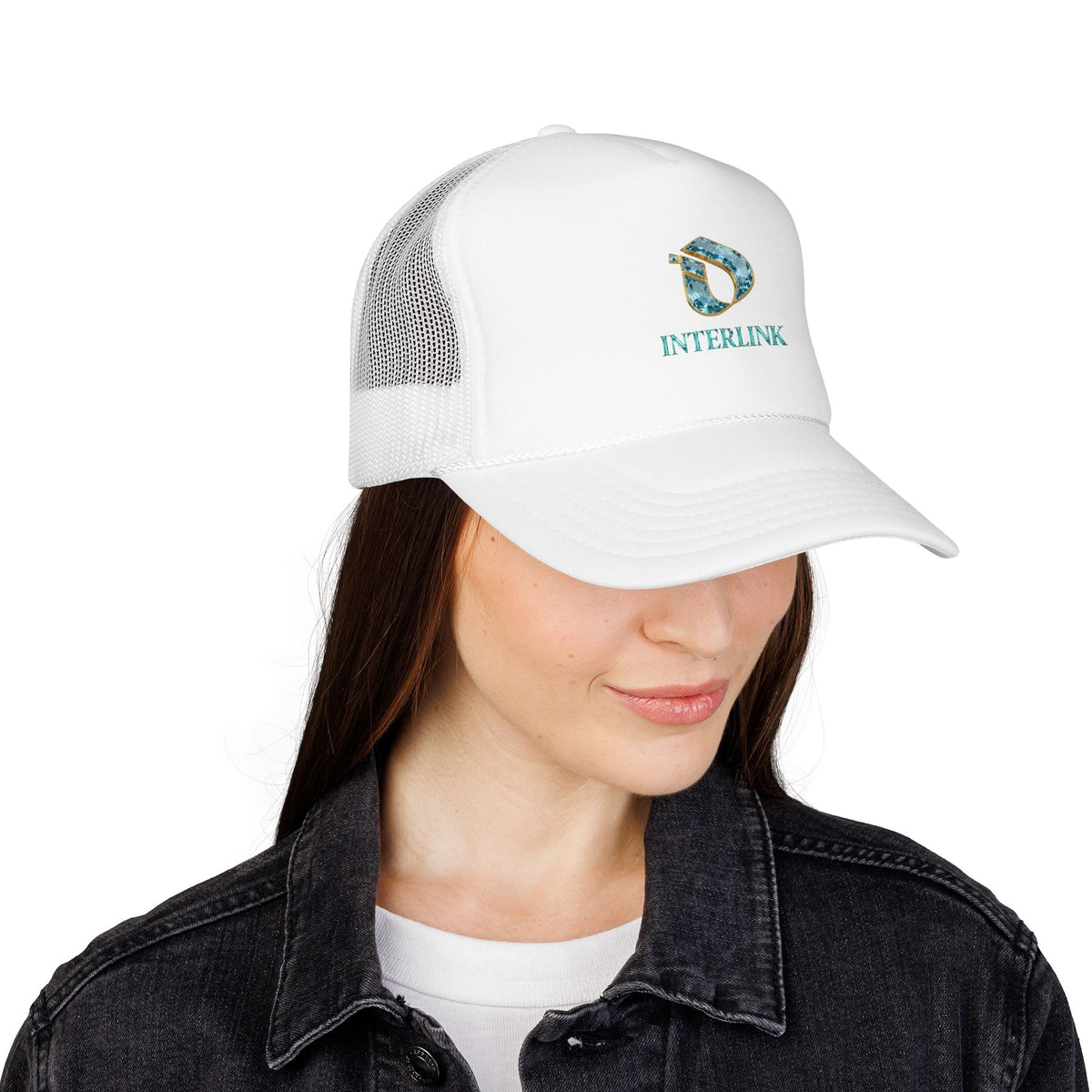 Aquamarine Interlink Laminated Foam Trucker Cap