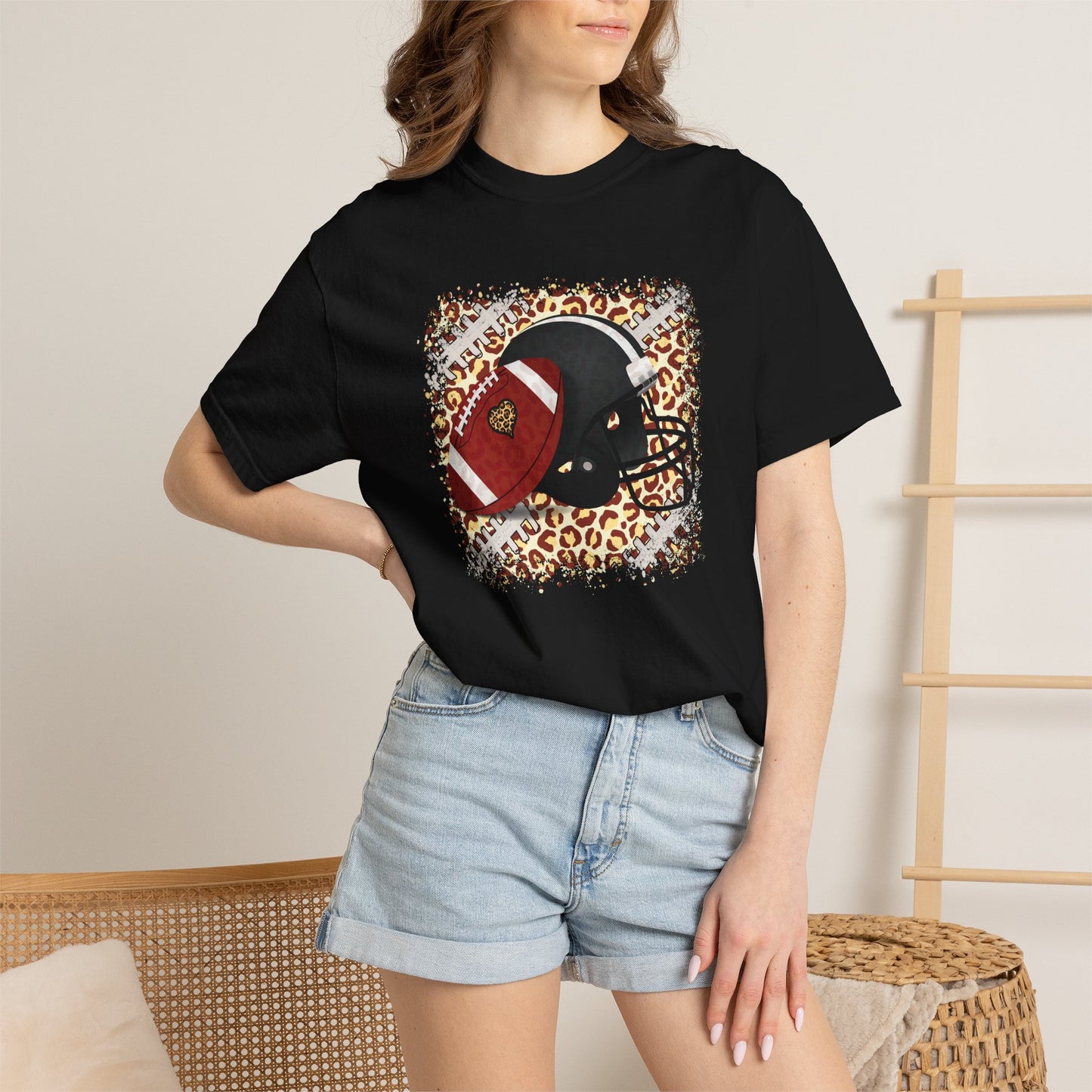 Football Leopard Graphic T-Shirt