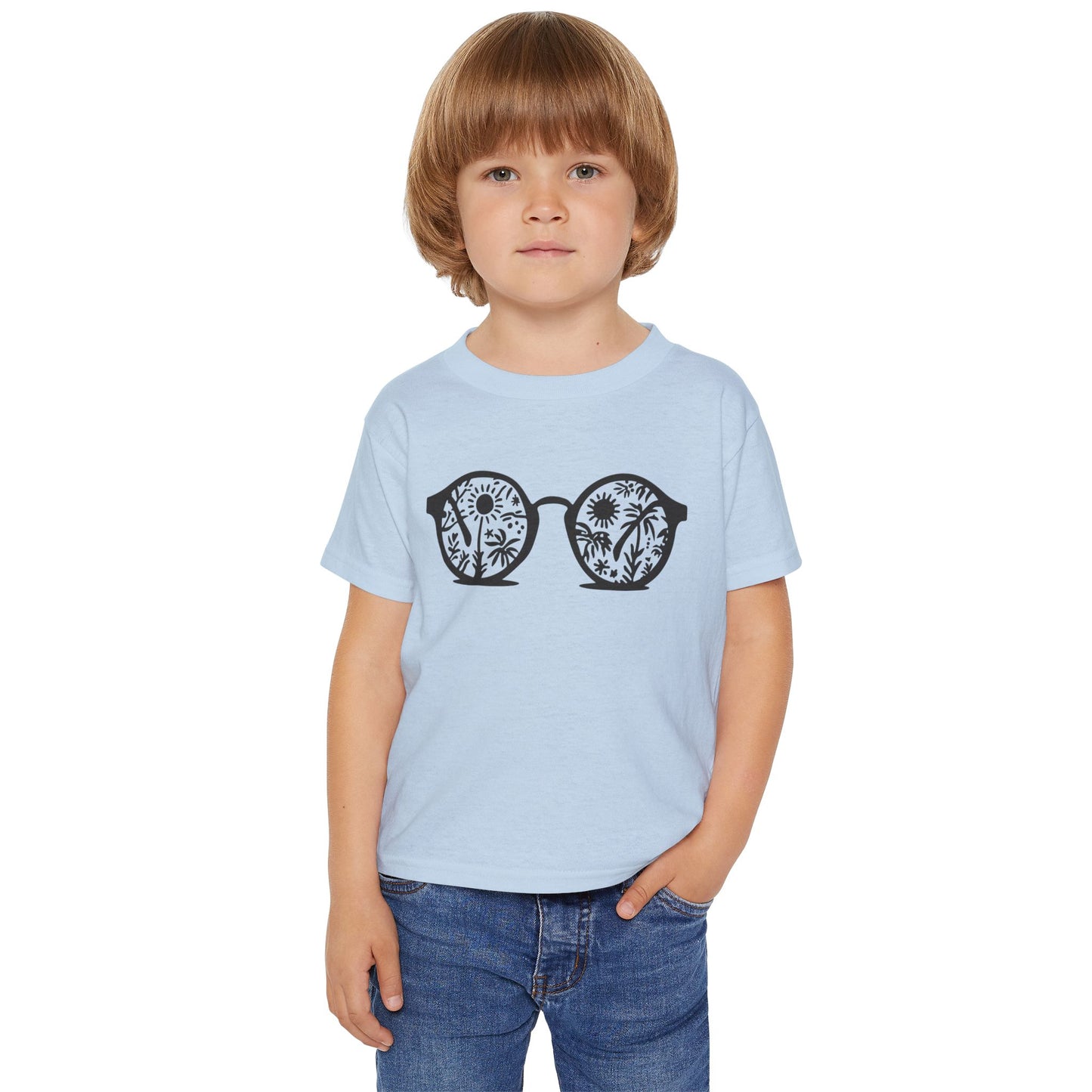 Toddler Floral Sunglasses Graphic T-Shirt