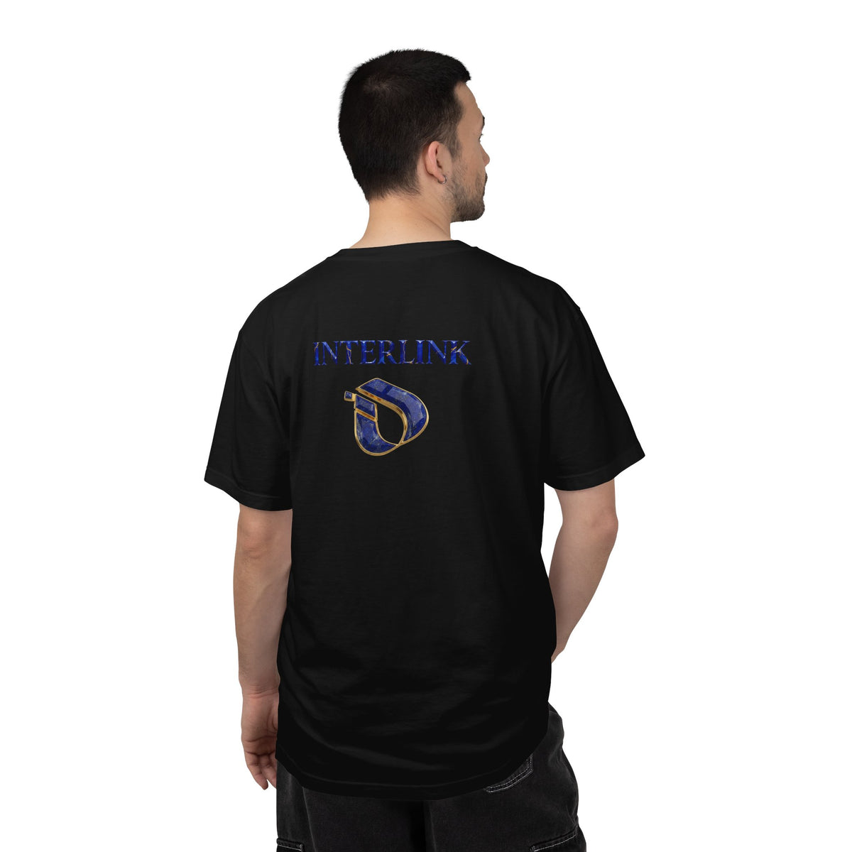 Lapis Lazuli Cobalt Crest Interlink Heavyweight Back Print Tee