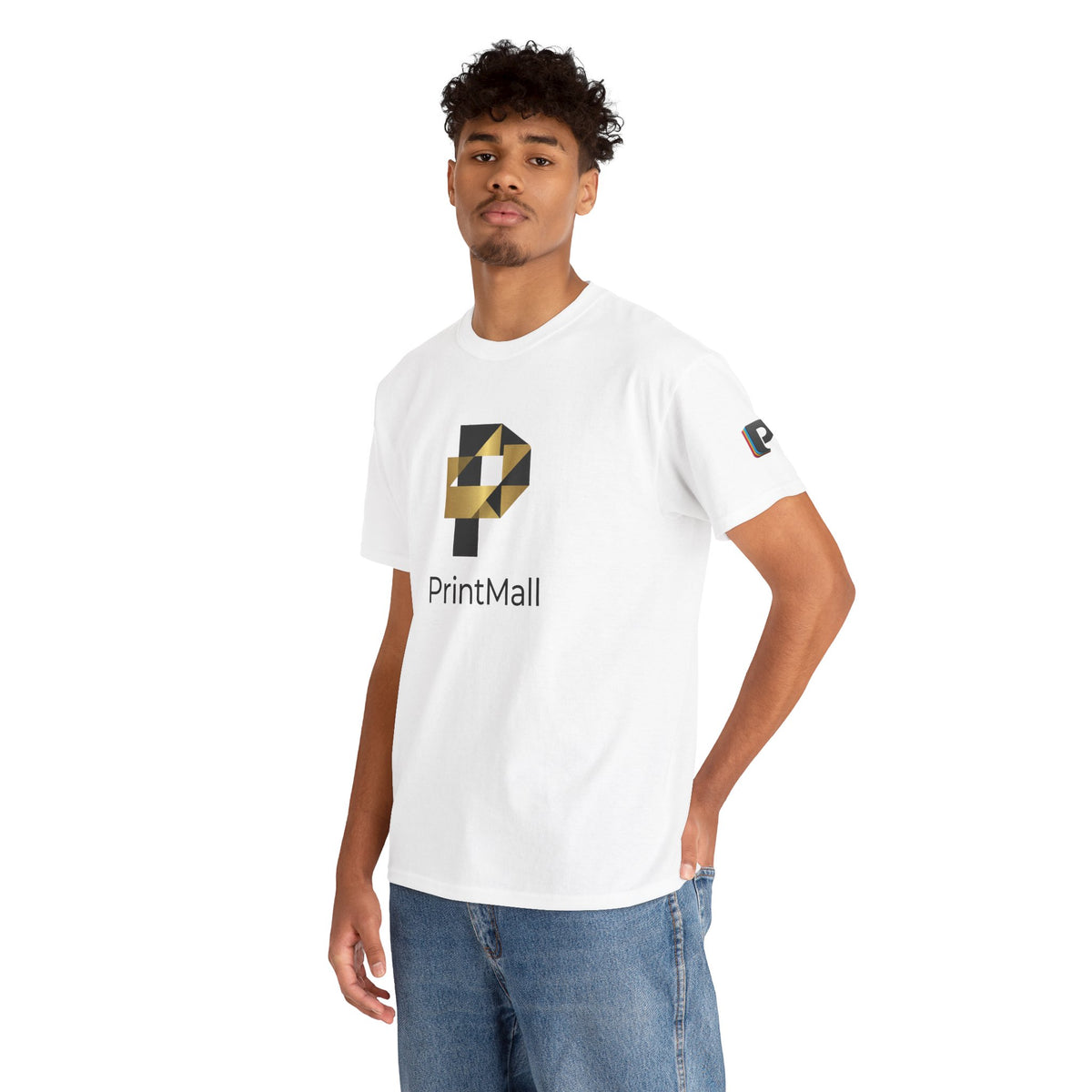 Geometric Folded P PrintMall Men’s Cotton Tee