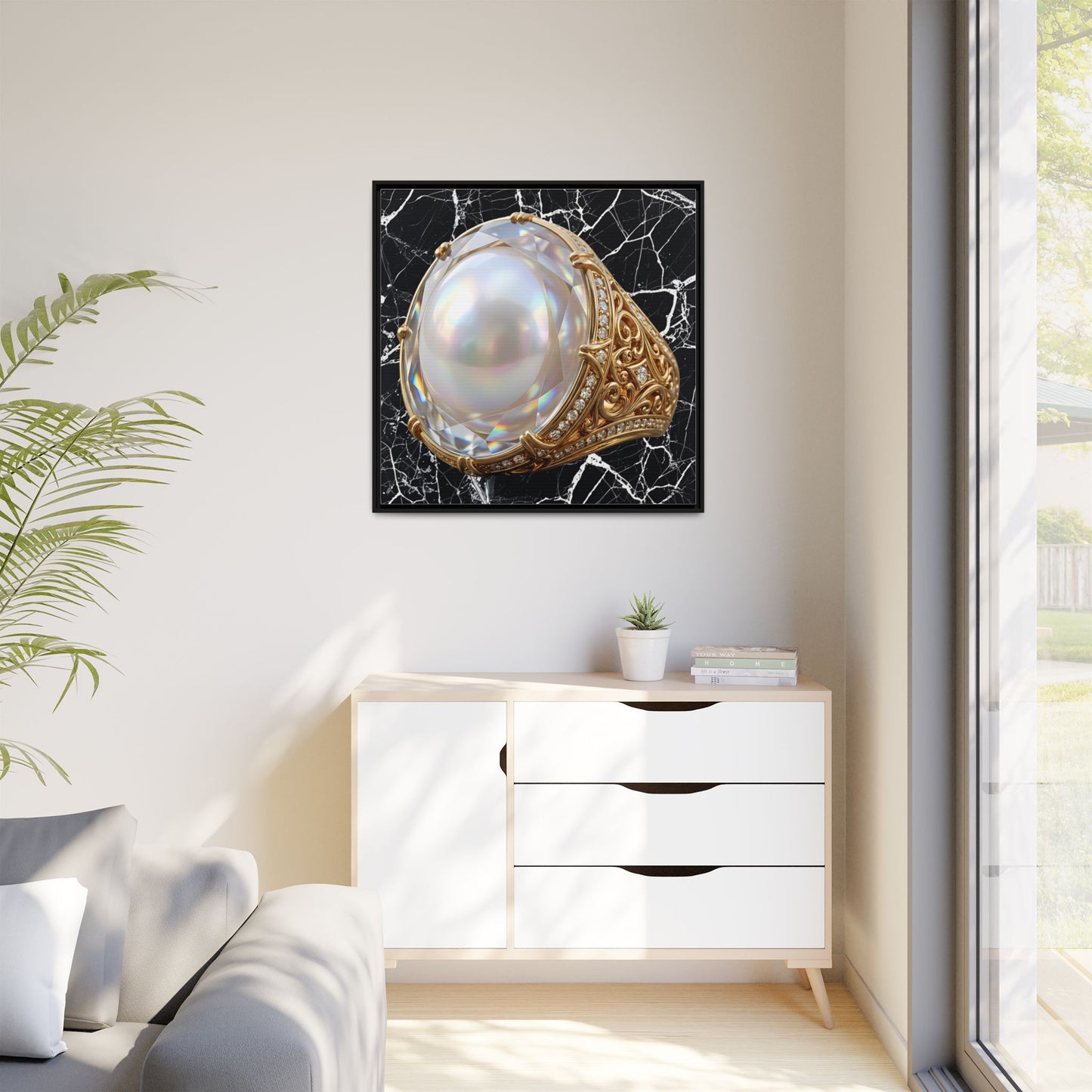 Pearlescent Marble Ring Wall Canvas