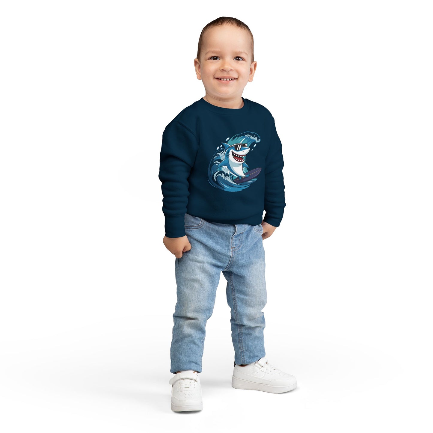 Surfing Shark Toddler Crewneck Sweatshirt