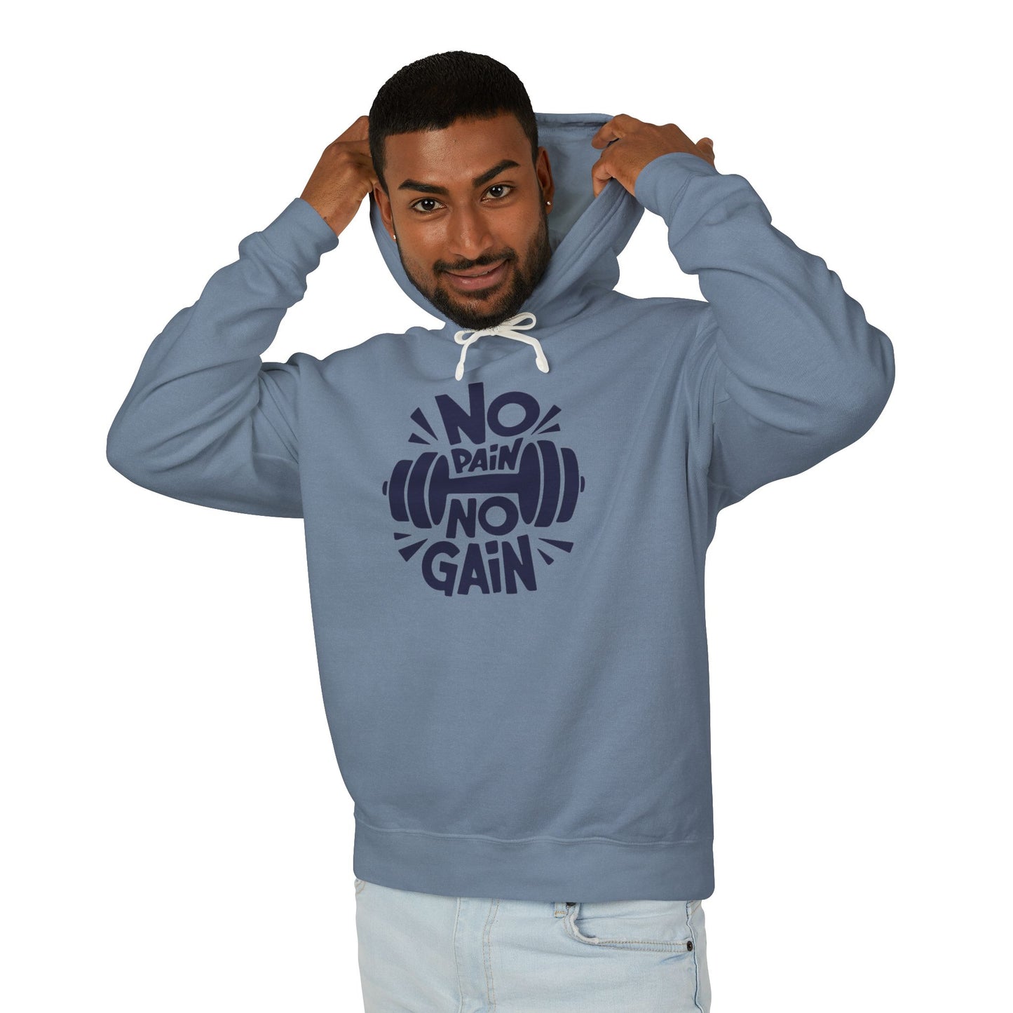 No Pain No Gain Hoodie — Motivational Gym Workout Hooded Sweatshirt