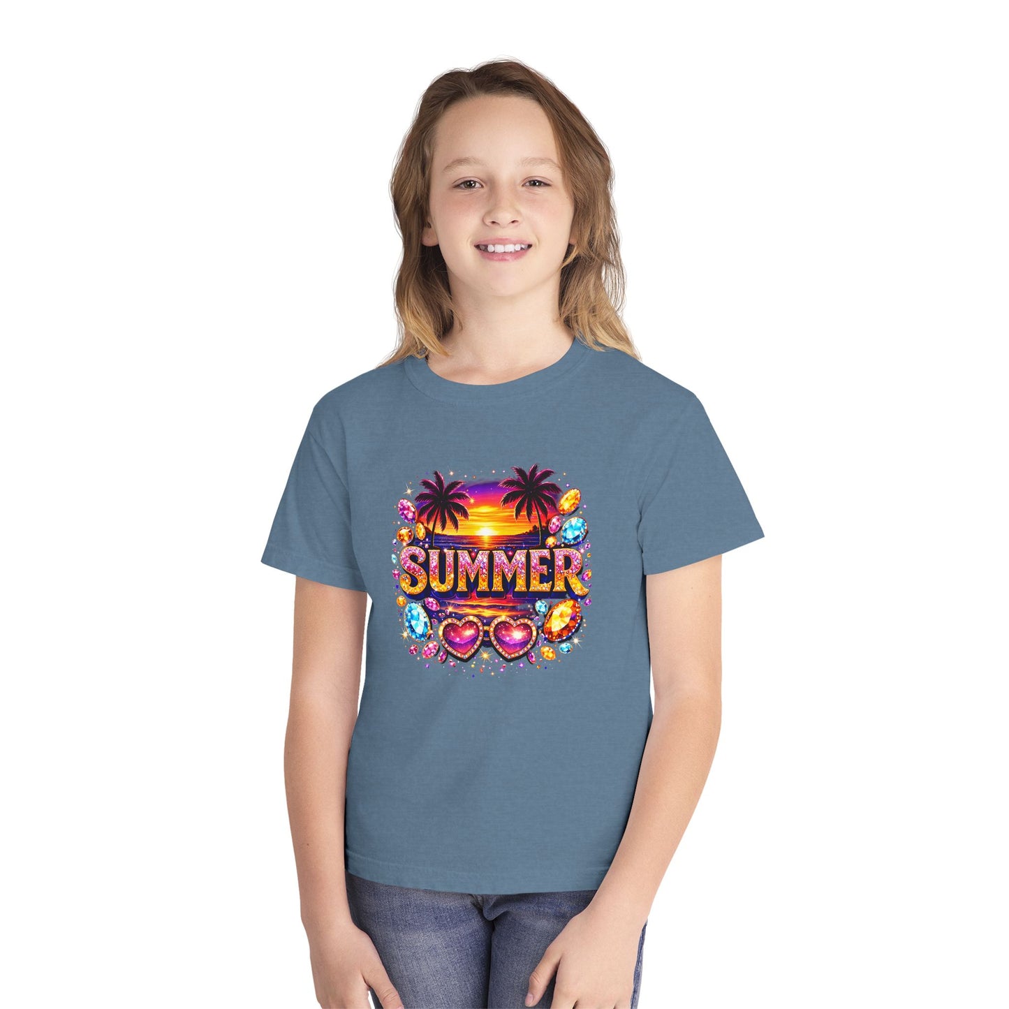 Youth Summer Retro Palm Beach Graphic Tee