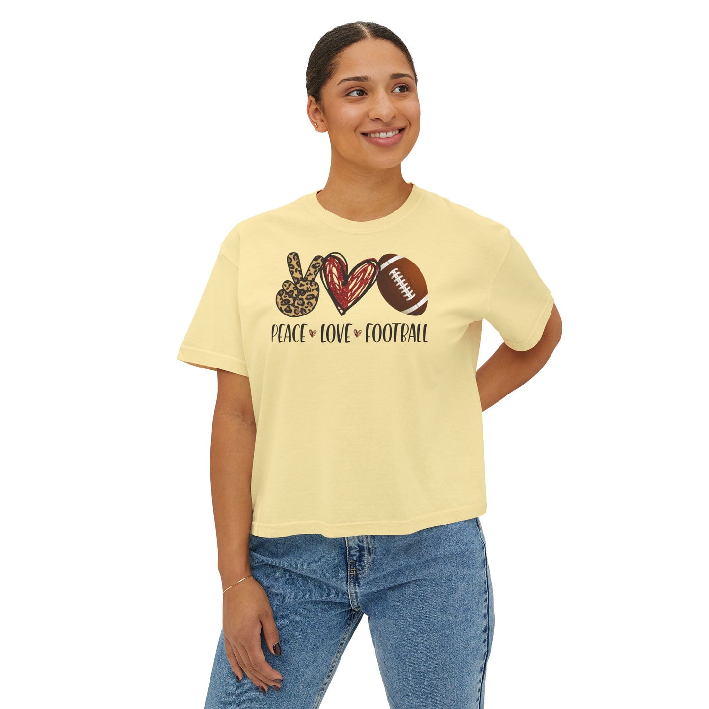 Football Heart Boxy Tee