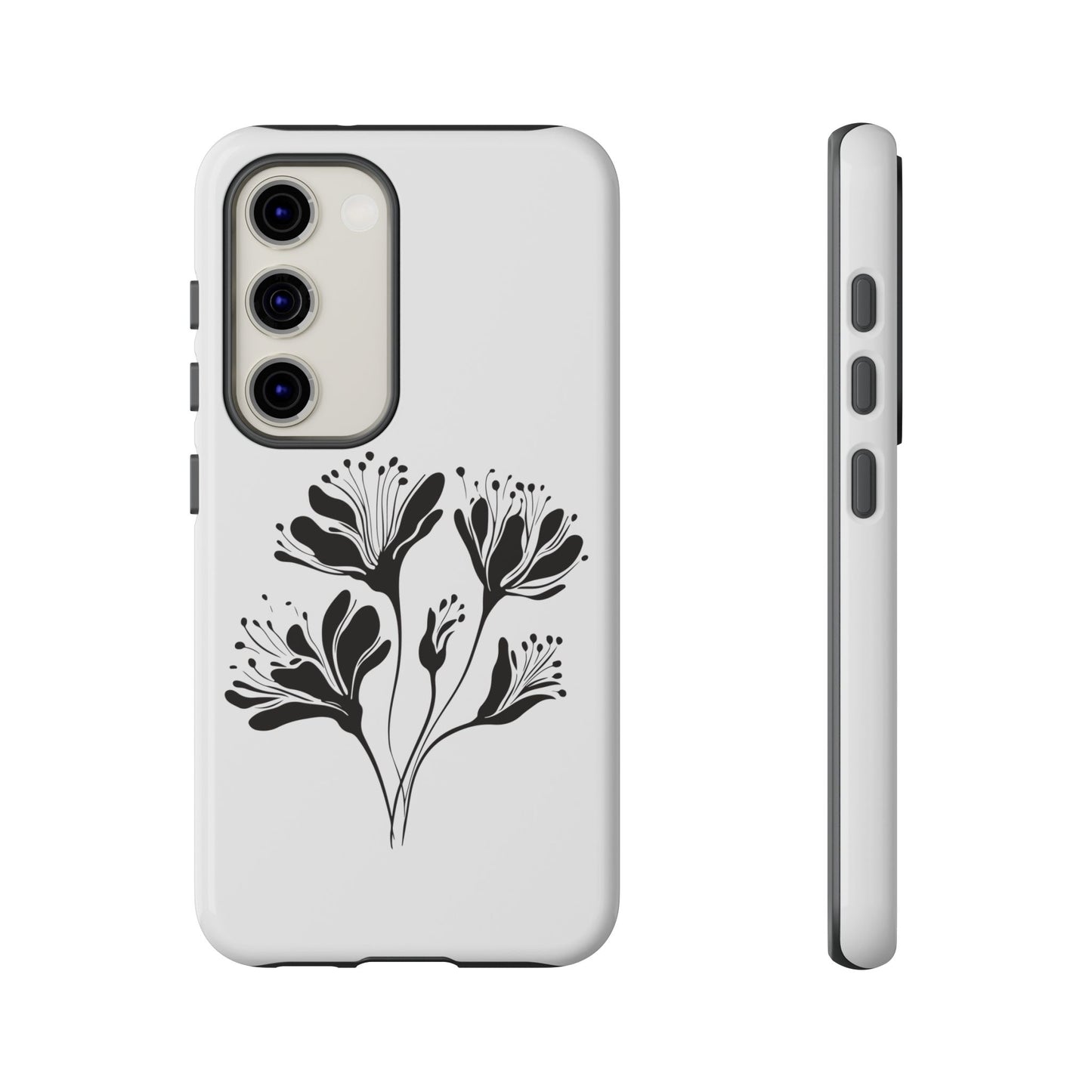 Botanical Black Floral Tough Phone Case