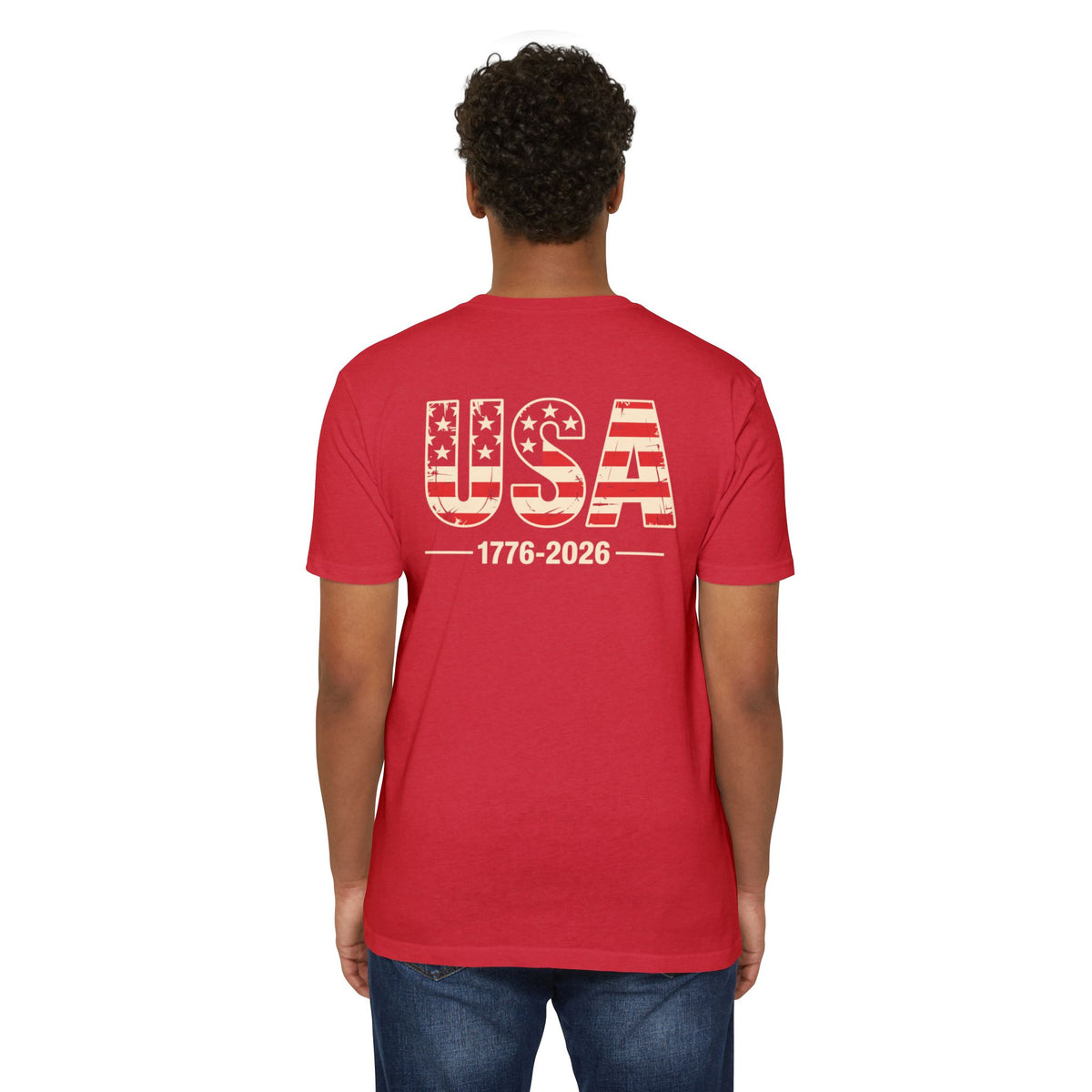 USA 1776-2026 Patriotic Flag Graphic T-Shirt