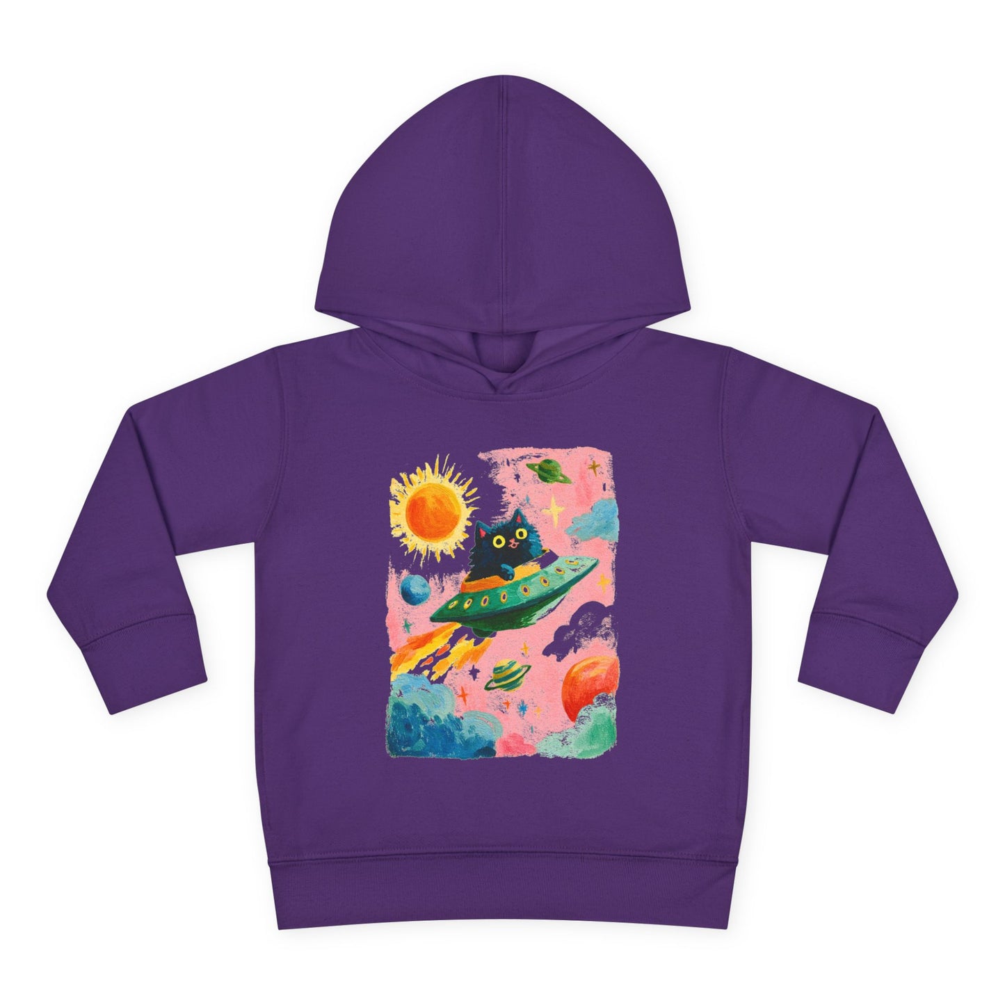 Space Cat UFO Toddler Hoodie