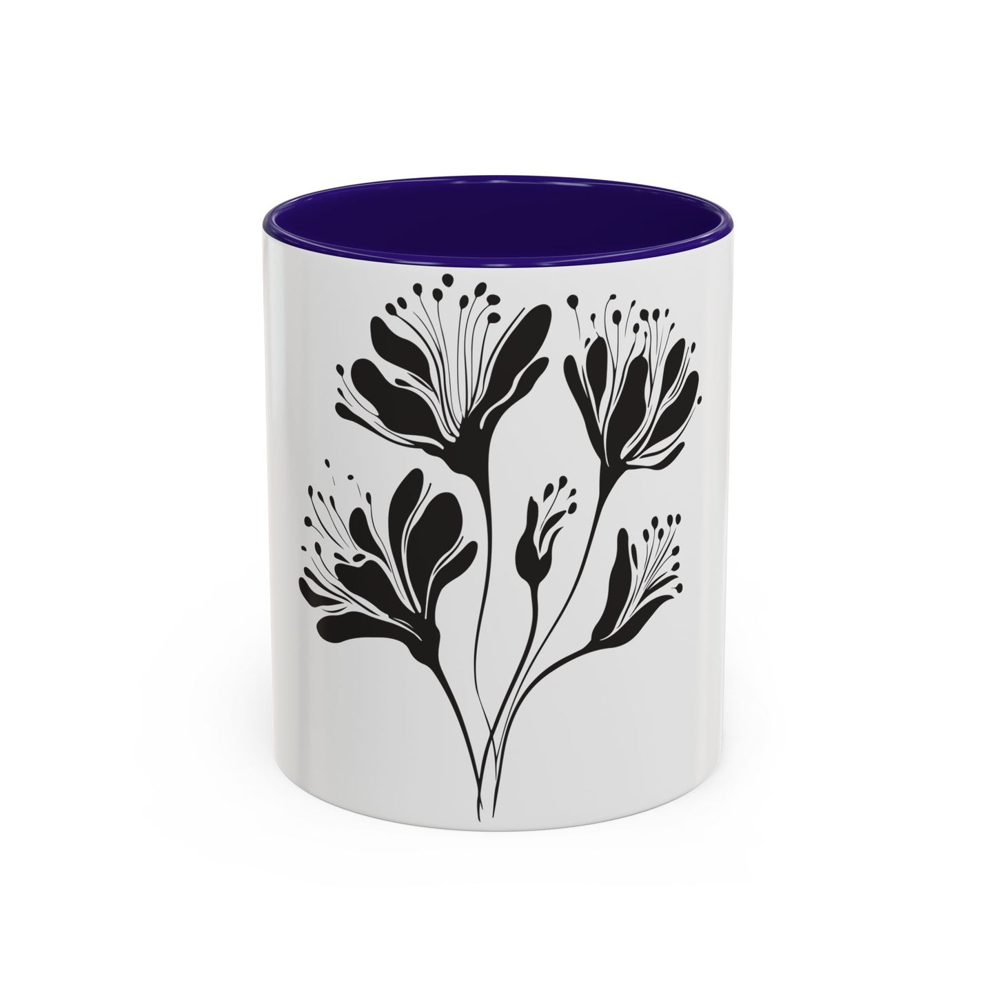 Monochrome Botanical Accent Mug