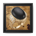 Onyx Ring Vintage Map Framed Canvas