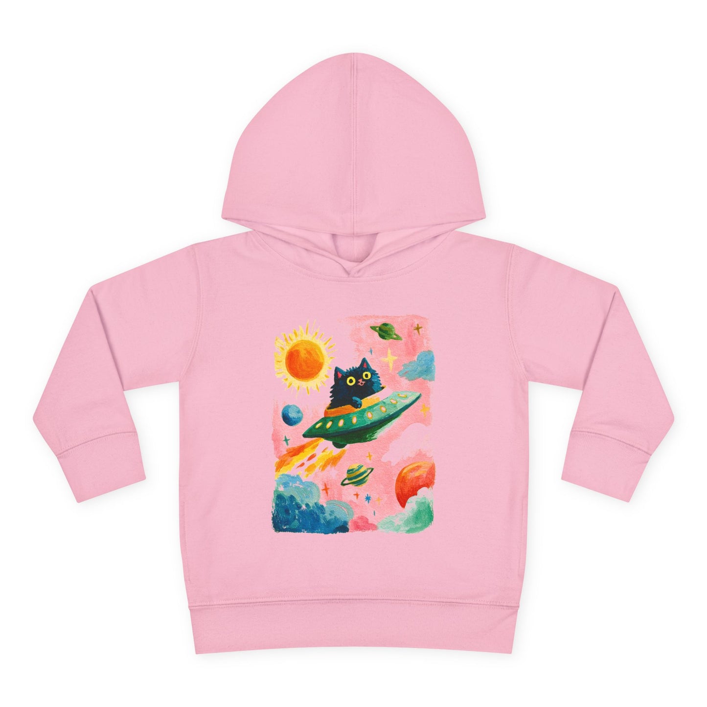 Space Cat UFO Toddler Hoodie