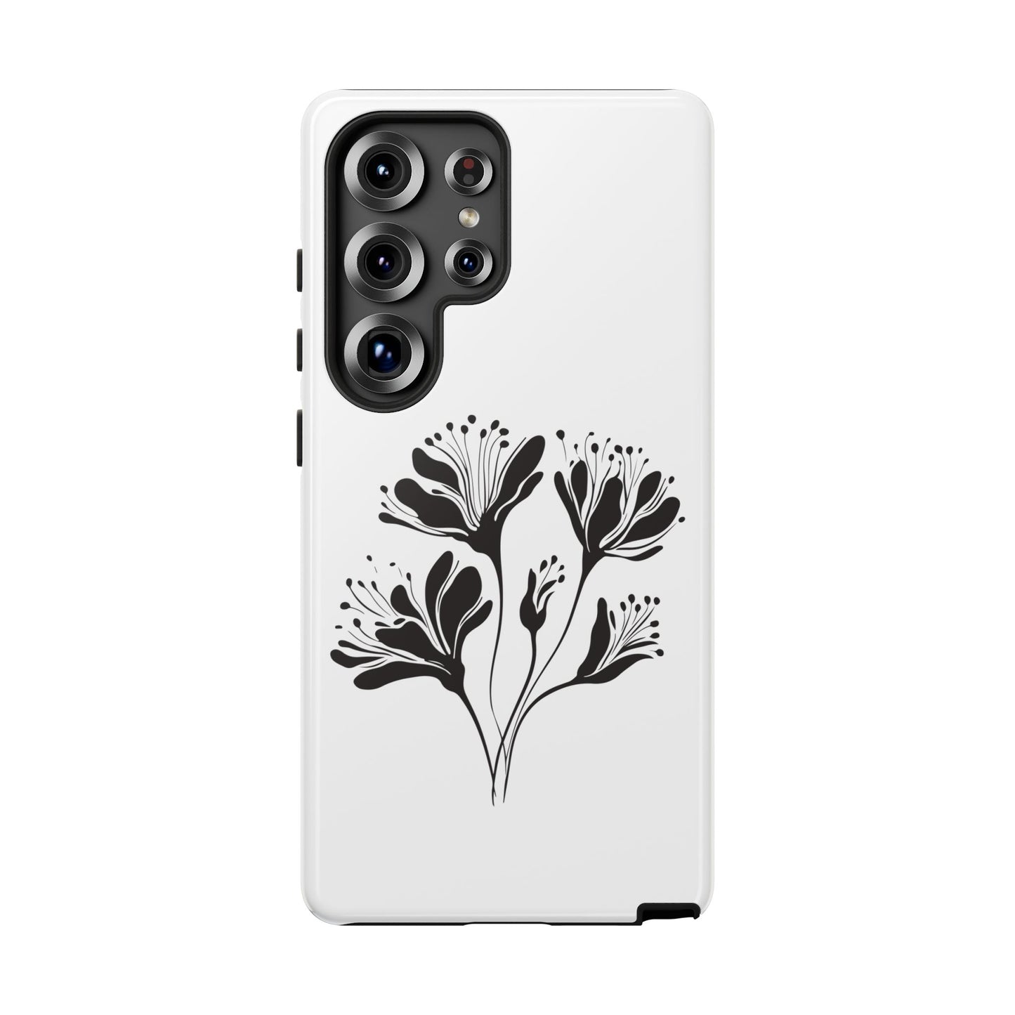 Botanical Black Floral Tough Phone Case
