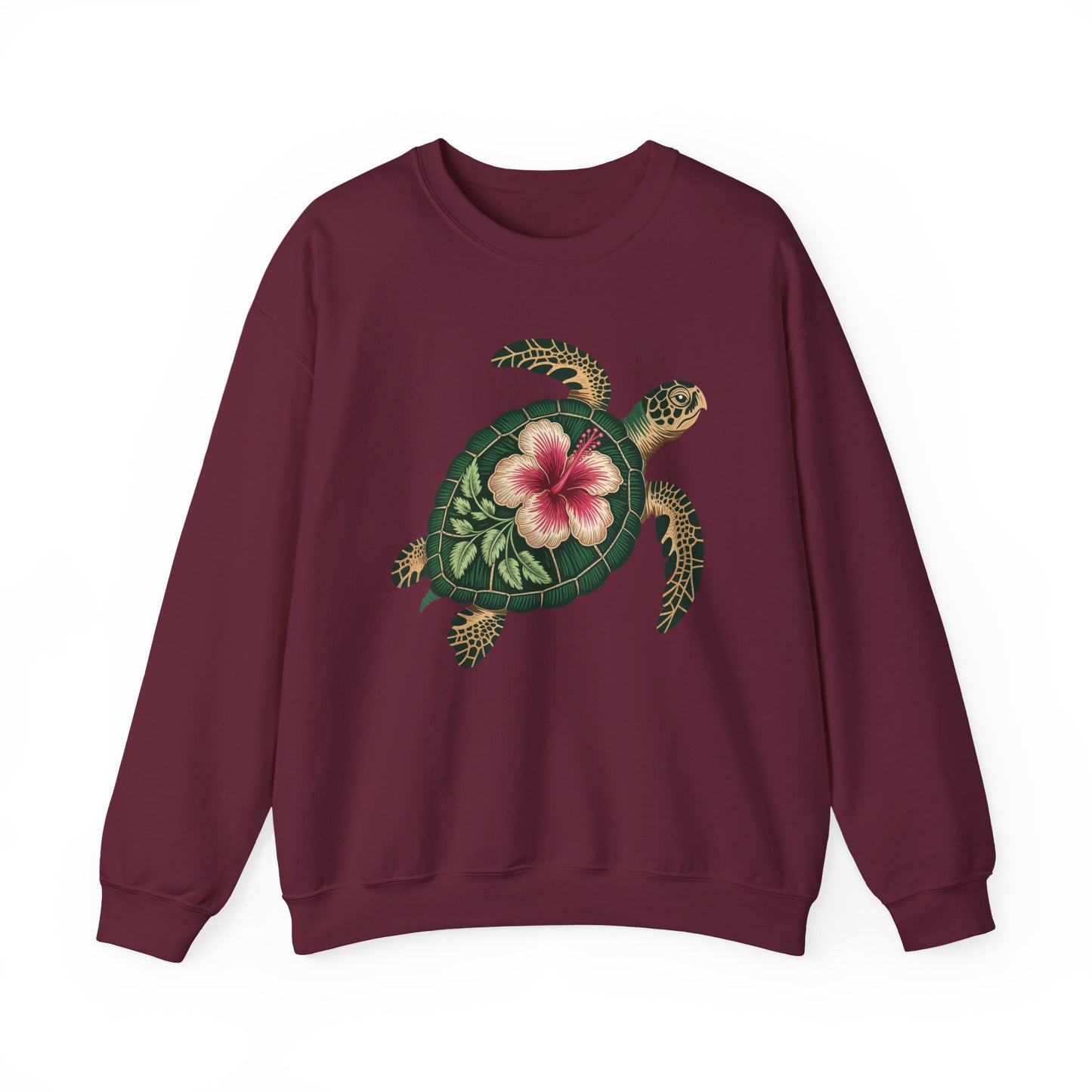 Sea Turtle Floral Graphic Women's Crewneck Sweatshirt