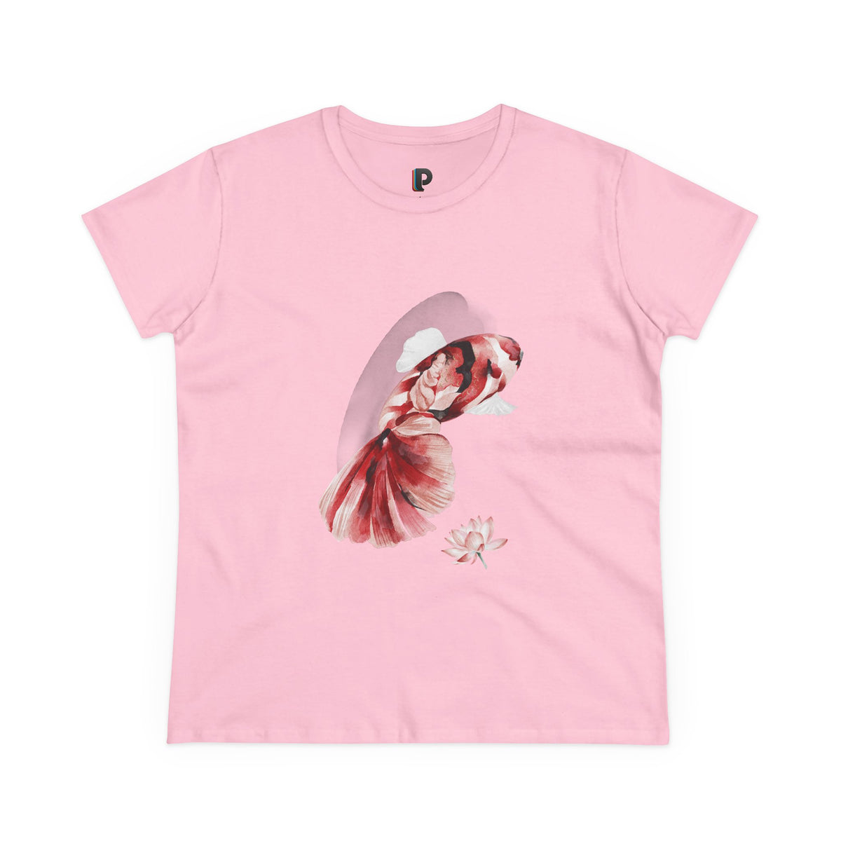 Crimson Betta & Lotus Watercolor Women’s Tee