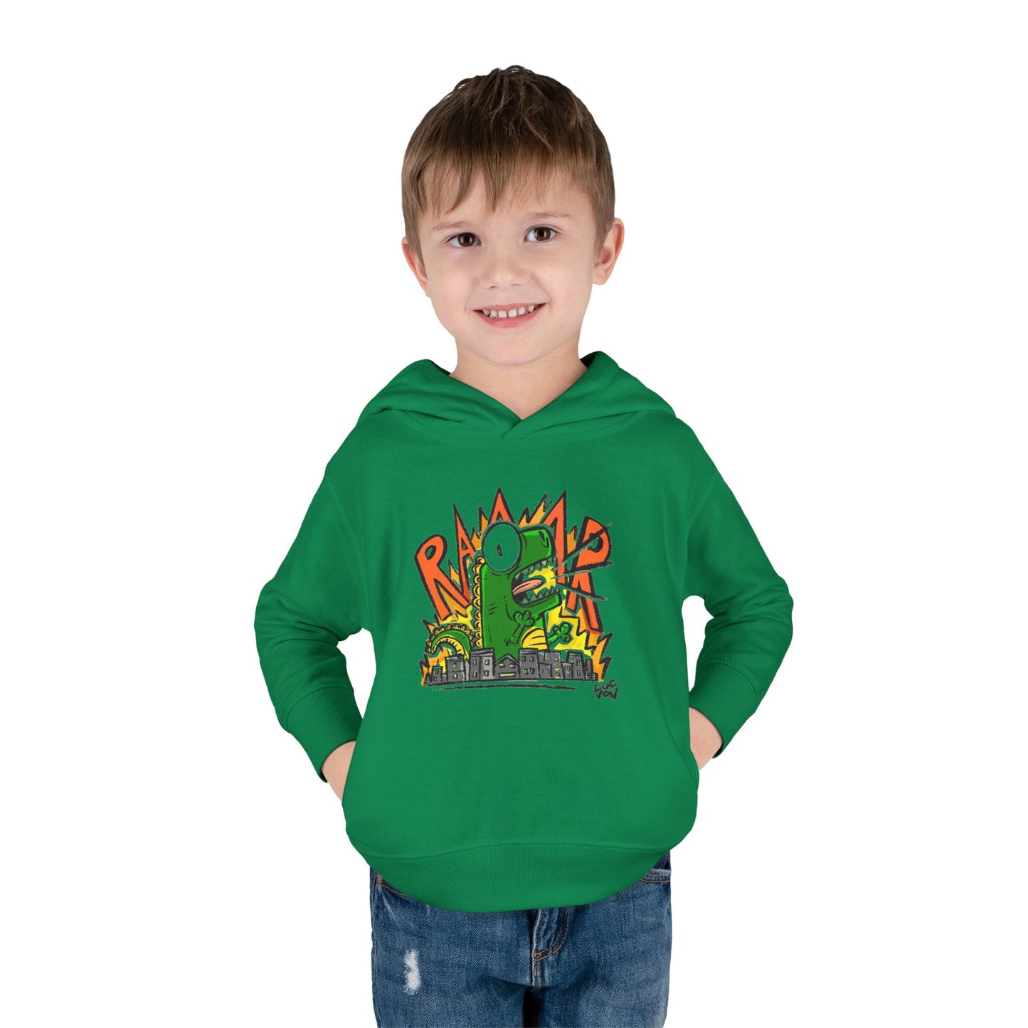 Comic Roaring Dinosaur Toddler Hoodie