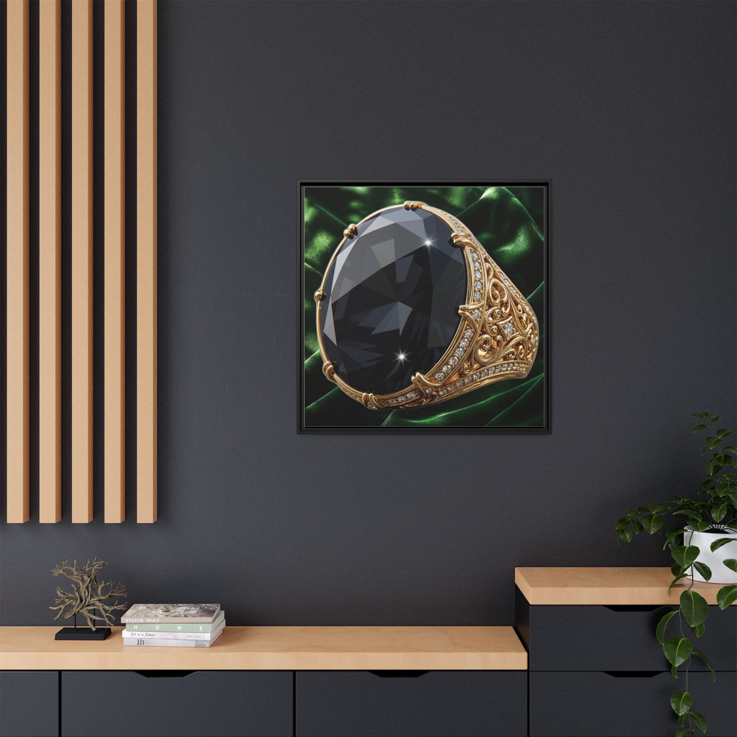 Black Diamond Emerald Velvet Canvas