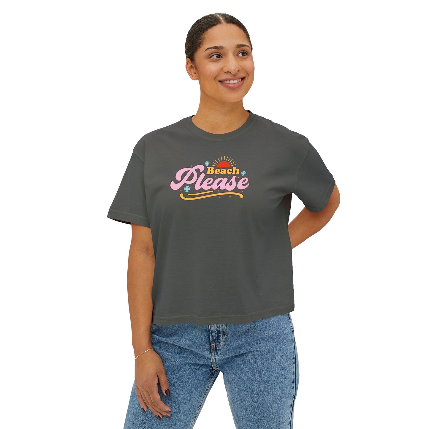 Beach Please Boxy Tee