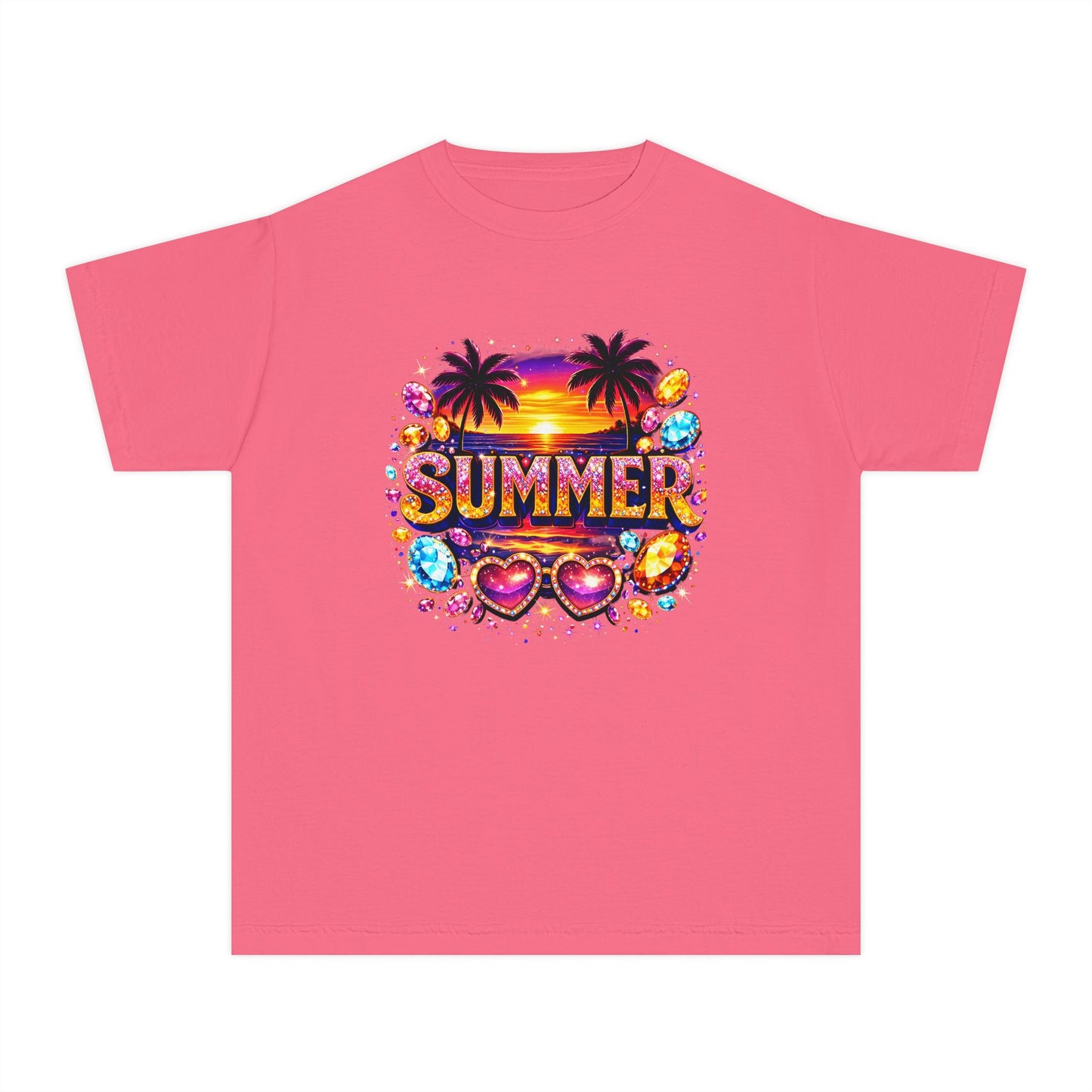 Youth Summer Retro Palm Beach Graphic Tee