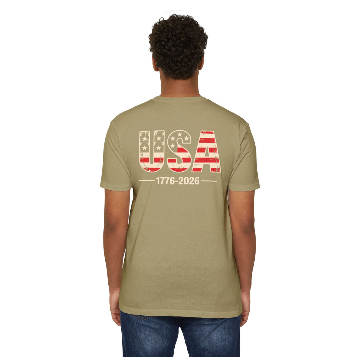 USA 1776-2026 Patriotic Flag Graphic T-Shirt