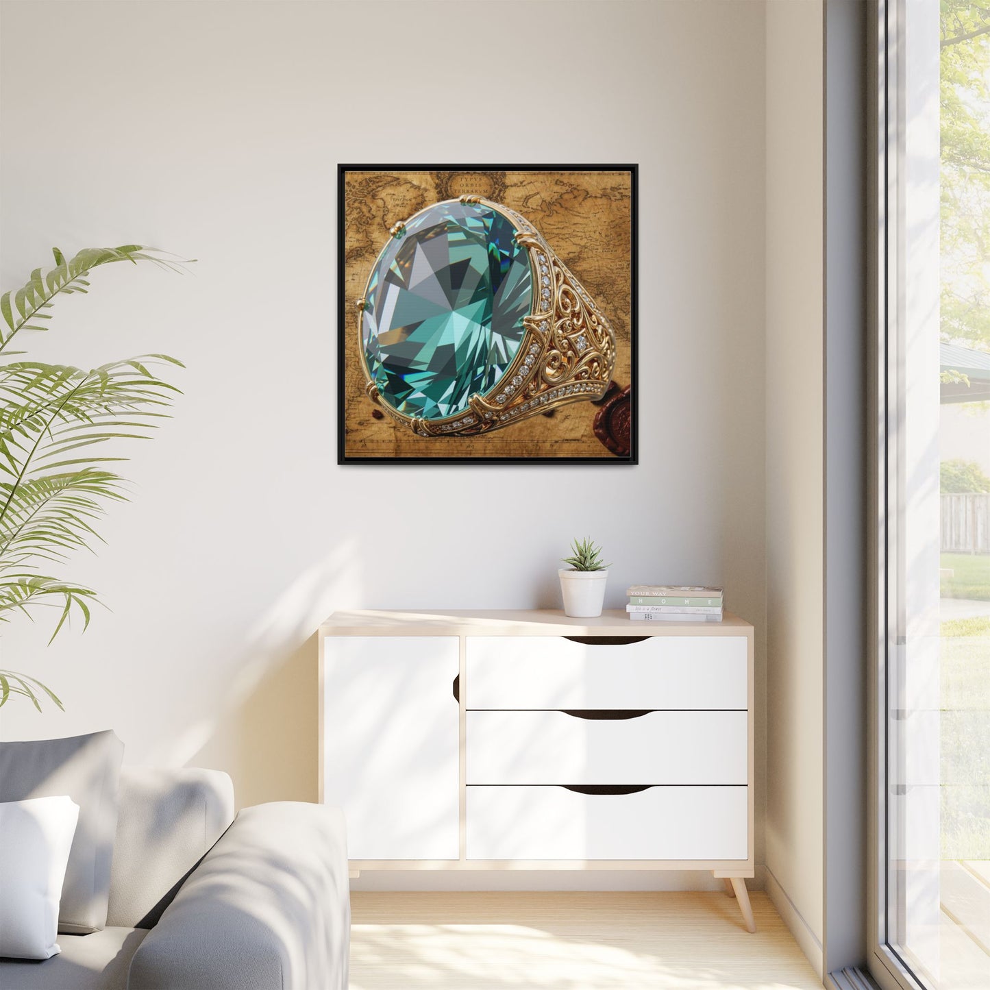 Prismatic Tourmaline Statement Ring Framed Canvas