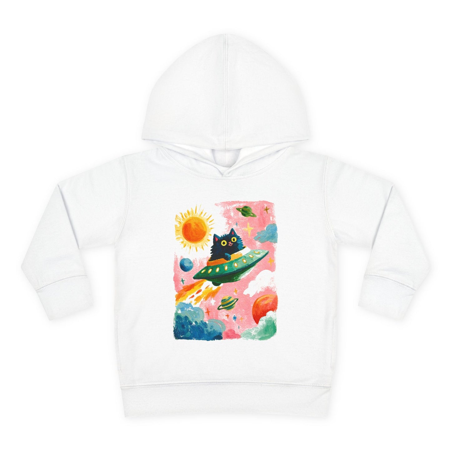 Space Cat UFO Toddler Hoodie
