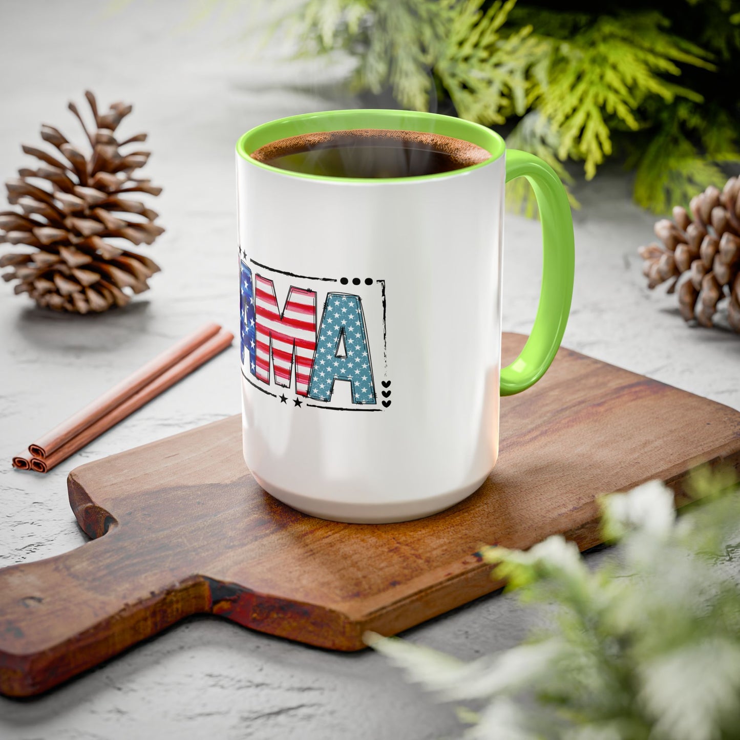 Mama Flag Print Ceramic Coffee Mug