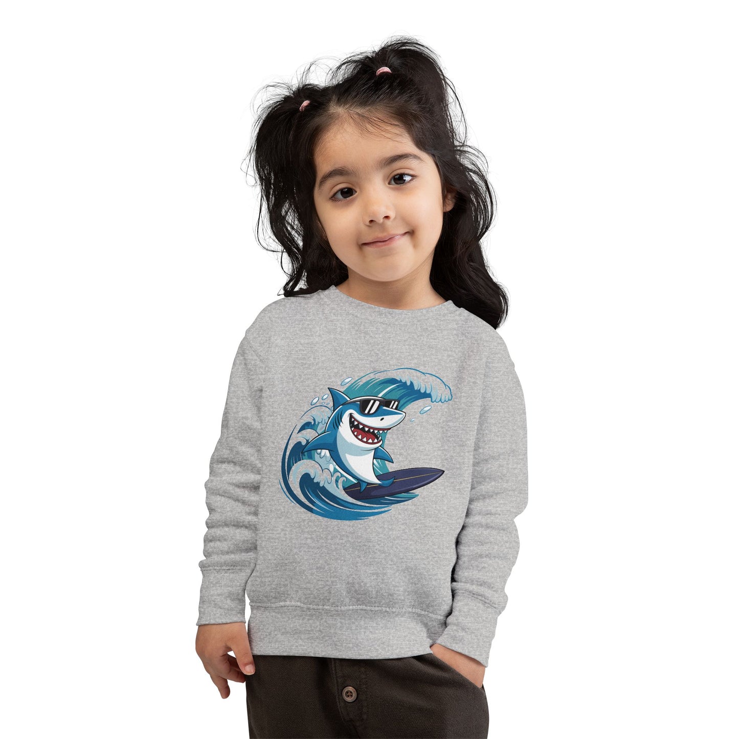 Surfing Shark Toddler Crewneck Sweatshirt