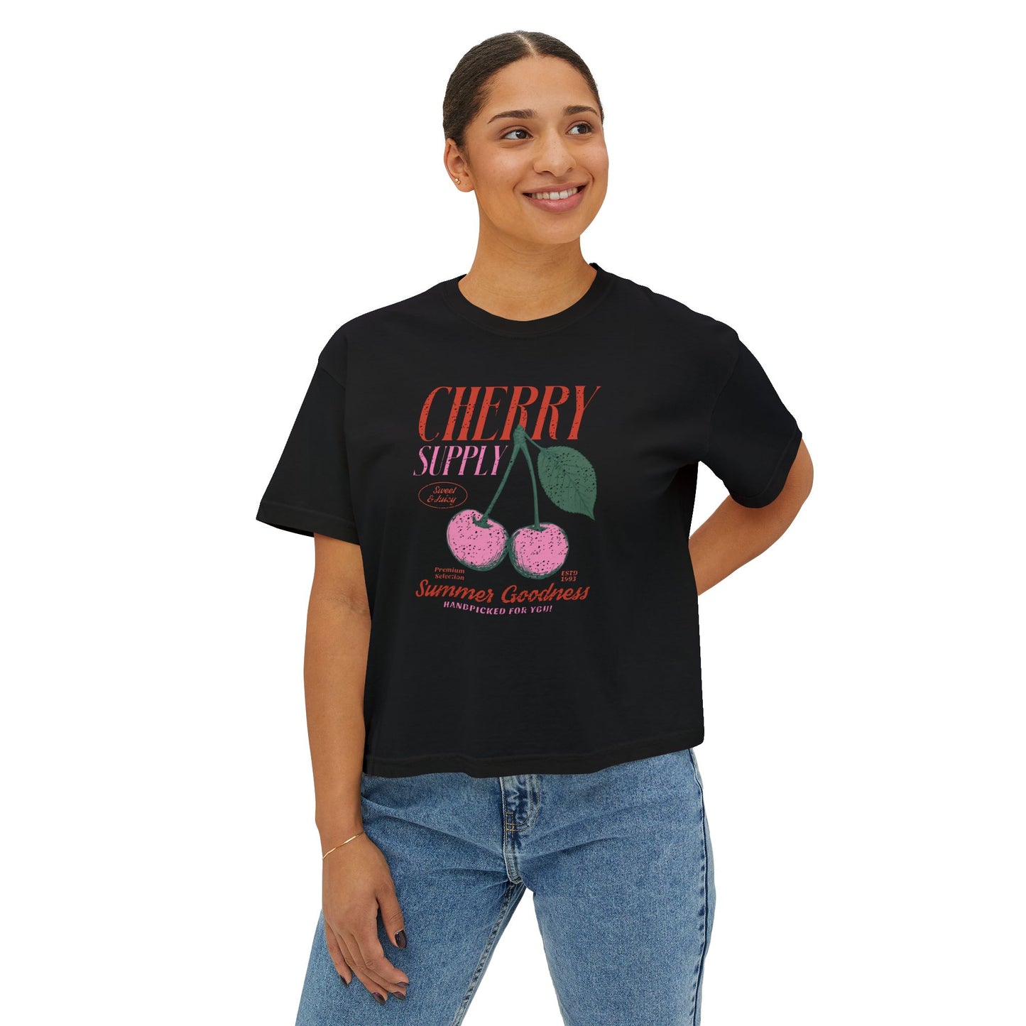 Cherry Graphic Women's Boxy Tee