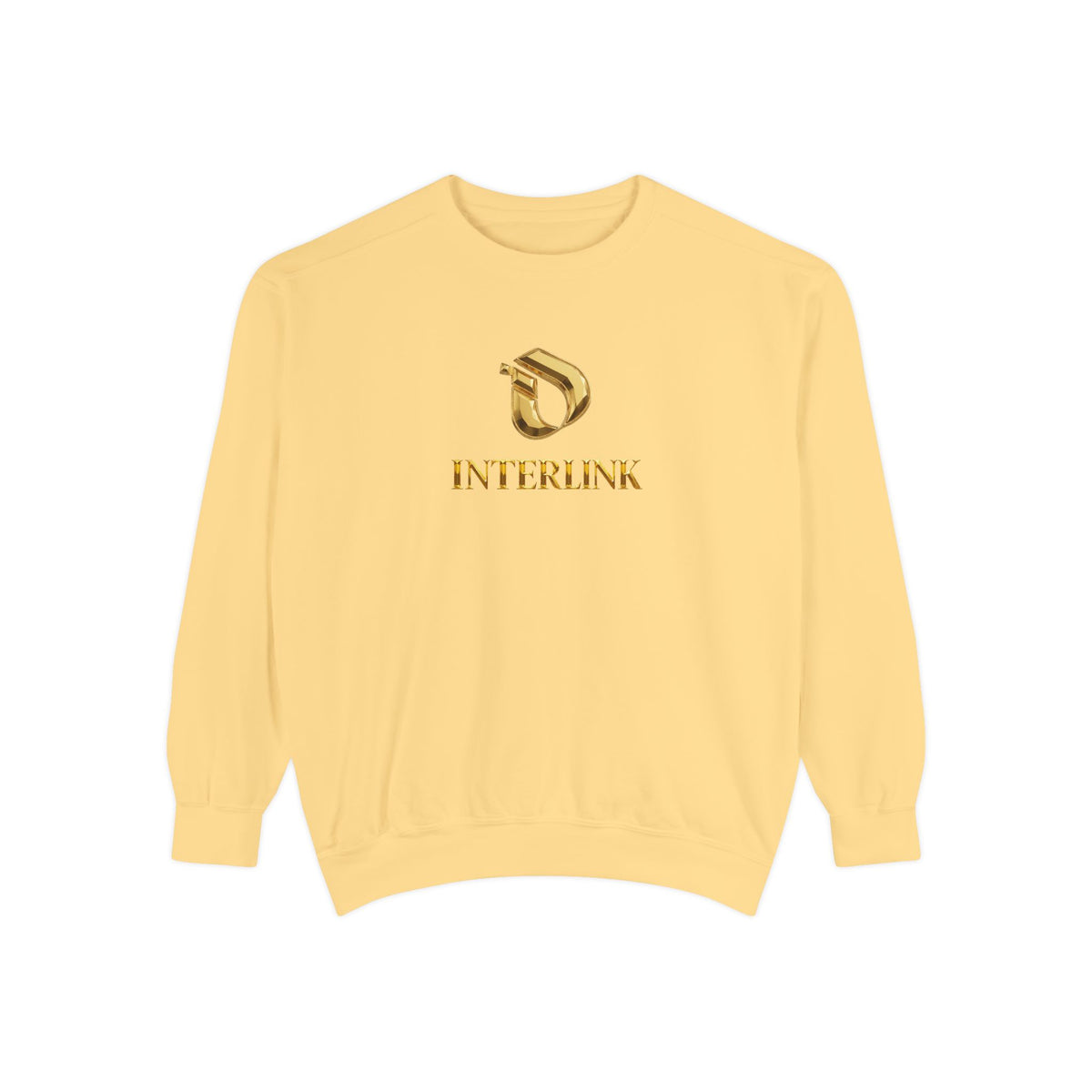 Gold Interlink Logo Crewneck Sweatshirt for Women