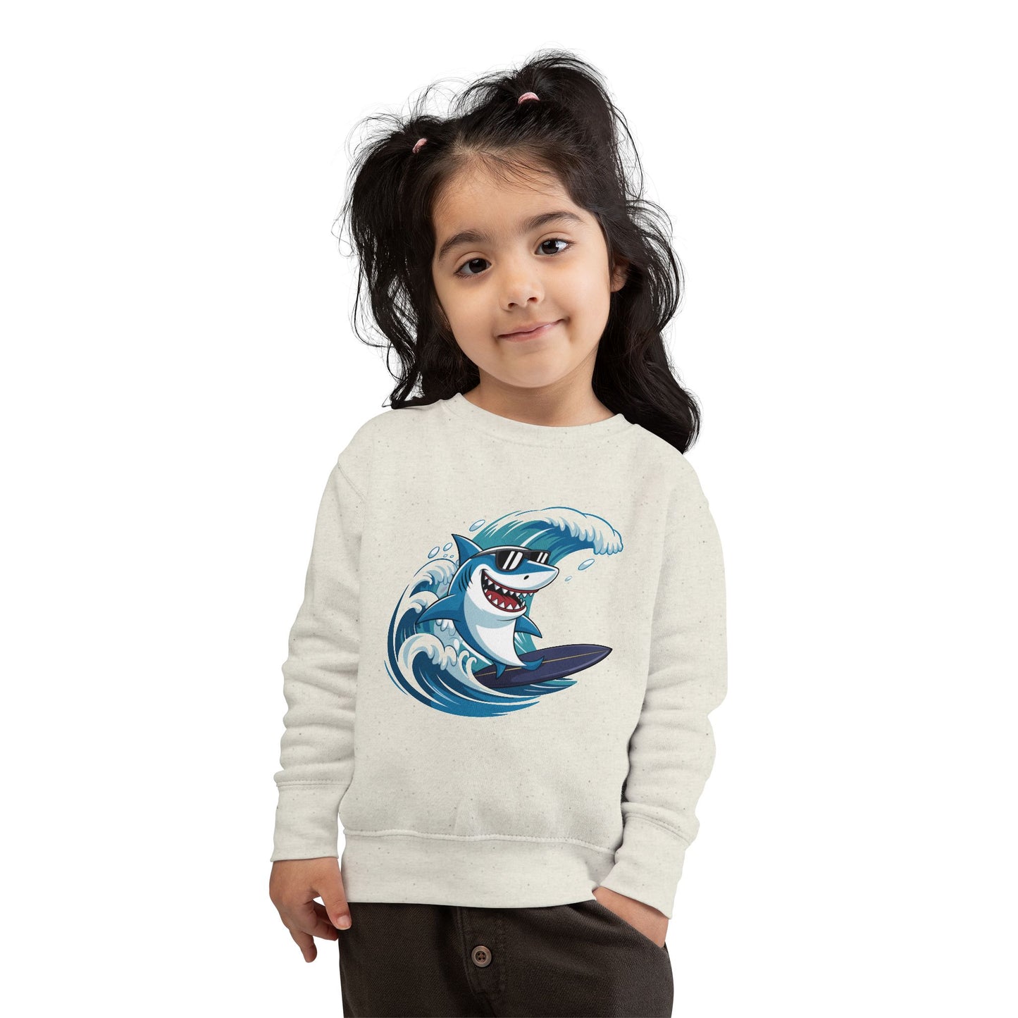 Surfing Shark Toddler Crewneck Sweatshirt